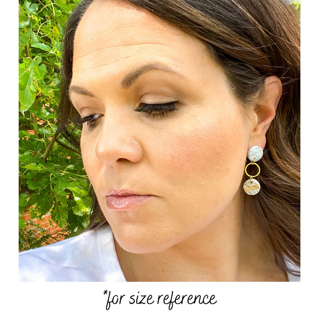 Black and Gold Clay Earring, Cute Polymer Clay Earring, Nickel-Free Earring - Light Shine Jewelry, Lightweight Earring, Matthew 5:16