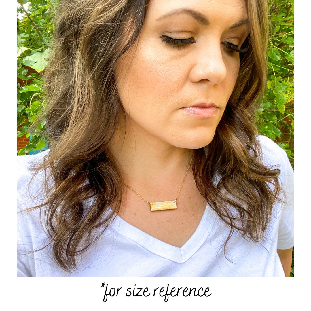 Pittsburgh Bridge Bar Necklace | Yinzer Jewelry | Clay Bridge Jewelry | Pittsburgh Gifts | Hand drawn Bridge | Light Shine | Silver Bar