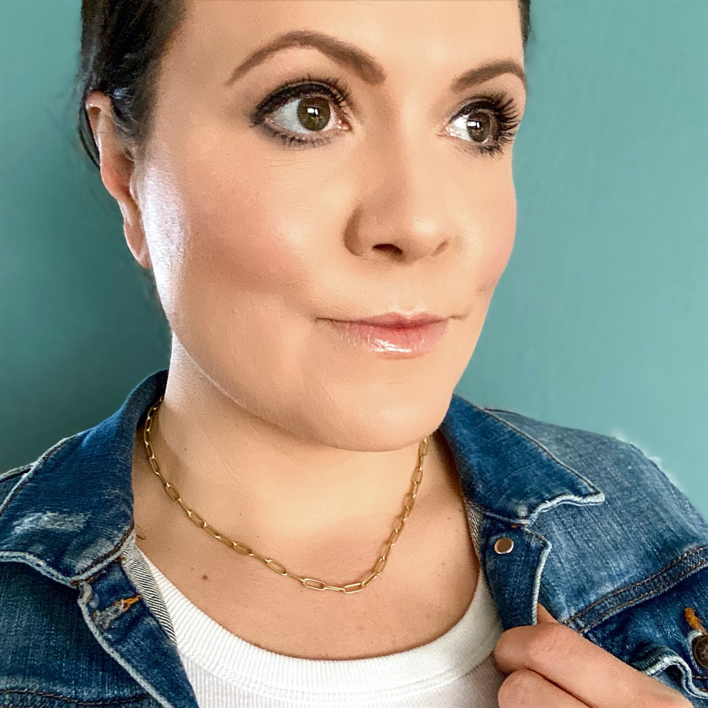Silver Layering Necklace | Paperclip Chain | Dainty Chain | Nickel-Free Silver-Plated Brass Chain | Trendy Necklace | Antique Silver