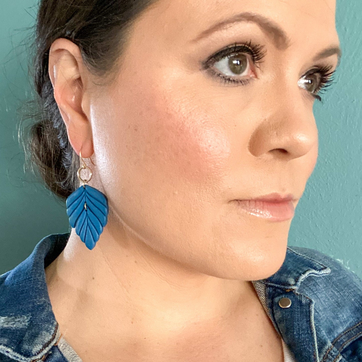 Spring/ Summer Eva Dangle | Lightweight Clay Statement Earring | Multicolor Feather Drop | Nickel Free Polymer Clay | Light Shine Jewelry
