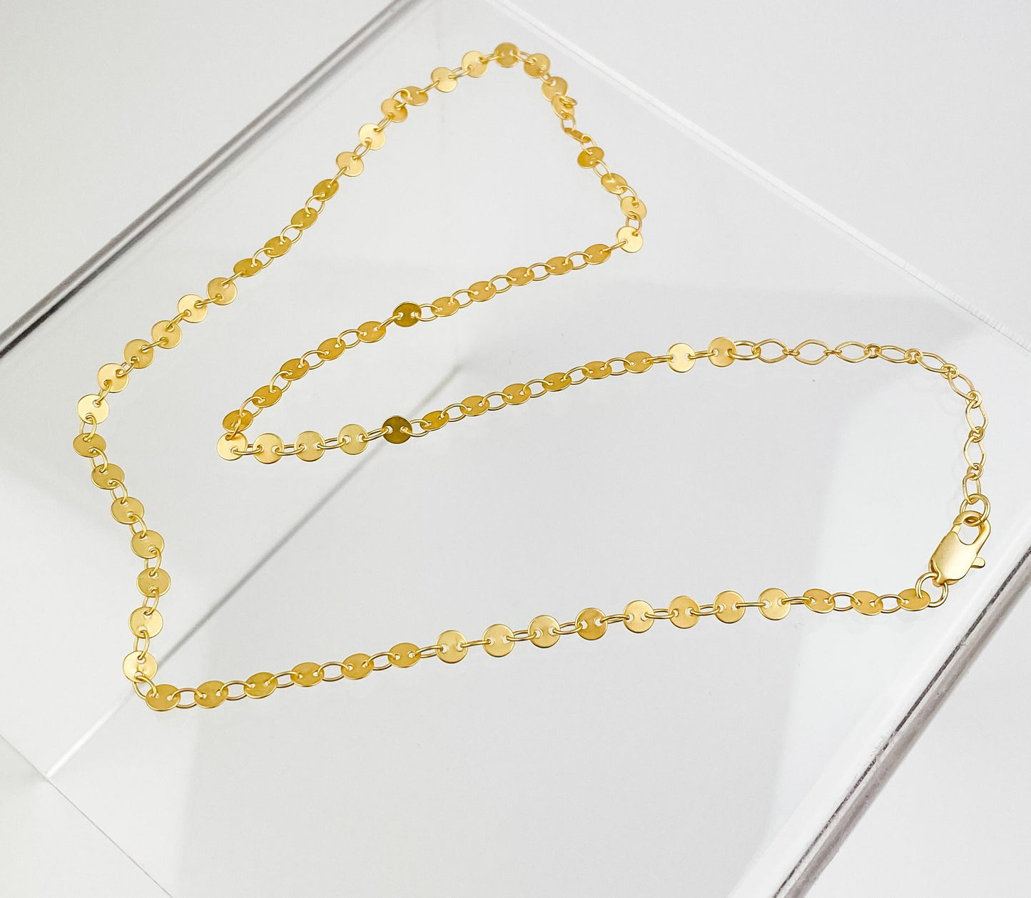 Gold Layering Necklace | Paperclip Chain | Cute Dainty Chain Necklaces | Nickel-Free Gold-Plated Brass Chain | Trendy Necklace | Light Shine
