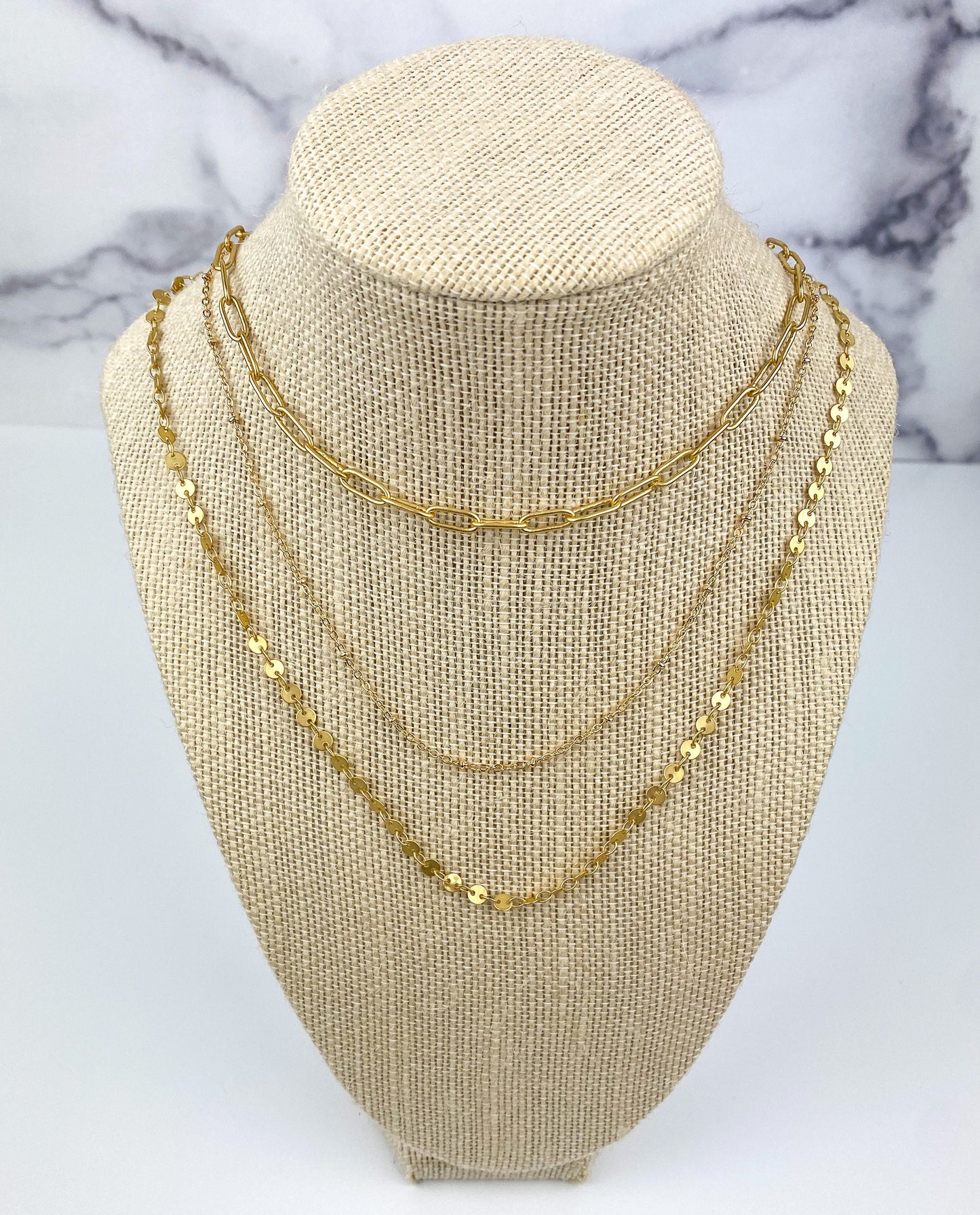 Gold Layering Necklace | Paperclip Chain | Cute Dainty Chain Necklaces | Nickel-Free Gold-Plated Brass Chain | Trendy Necklace | Light Shine