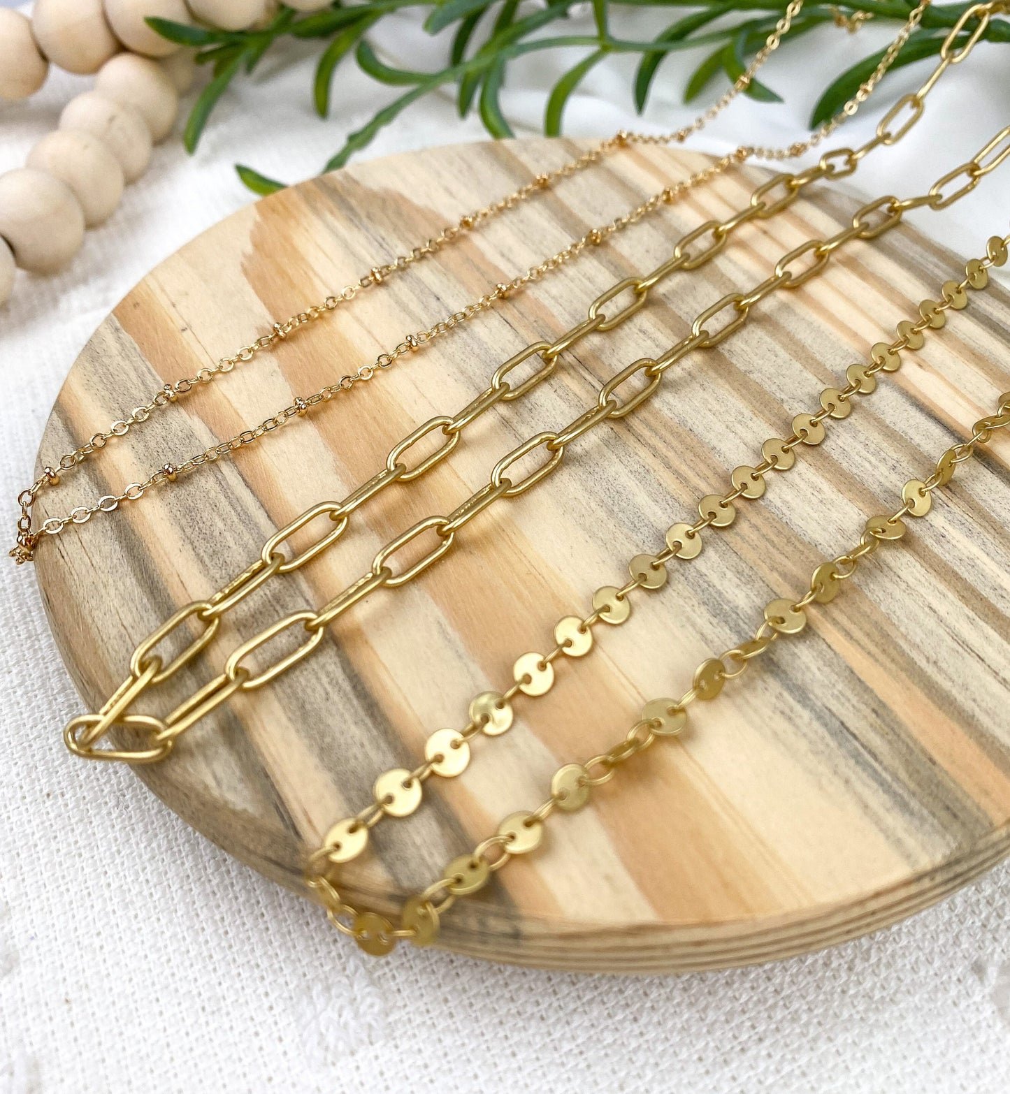 Gold Layering Necklace | Paperclip Chain | Cute Dainty Chain Necklaces | Nickel-Free Gold-Plated Brass Chain | Trendy Necklace | Light Shine