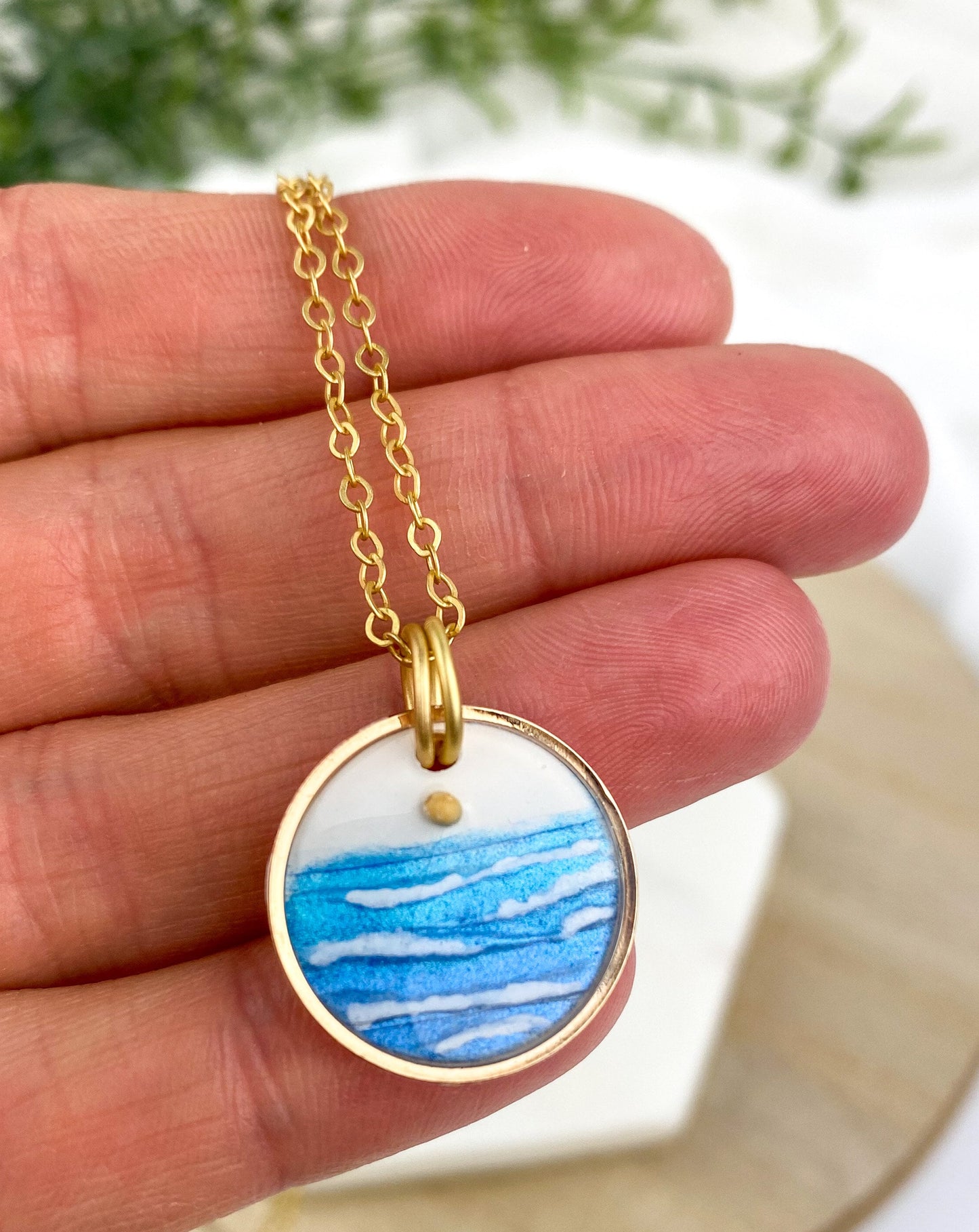 Faith Necklace | Mustard Seed Ocean Wave Necklace | Isaiah 43:2 | Christian Necklace | Uplifting gift | Scripture Jewelry | Light Shine Clay