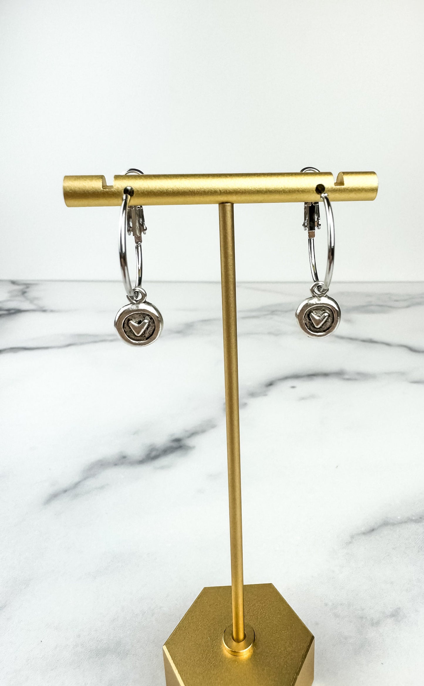 Small Heart Hoop Earring | Valentine Lightweight Earring | Galentines Heart | Nickel Free Polymer Clay | Light Shine Jewelry
