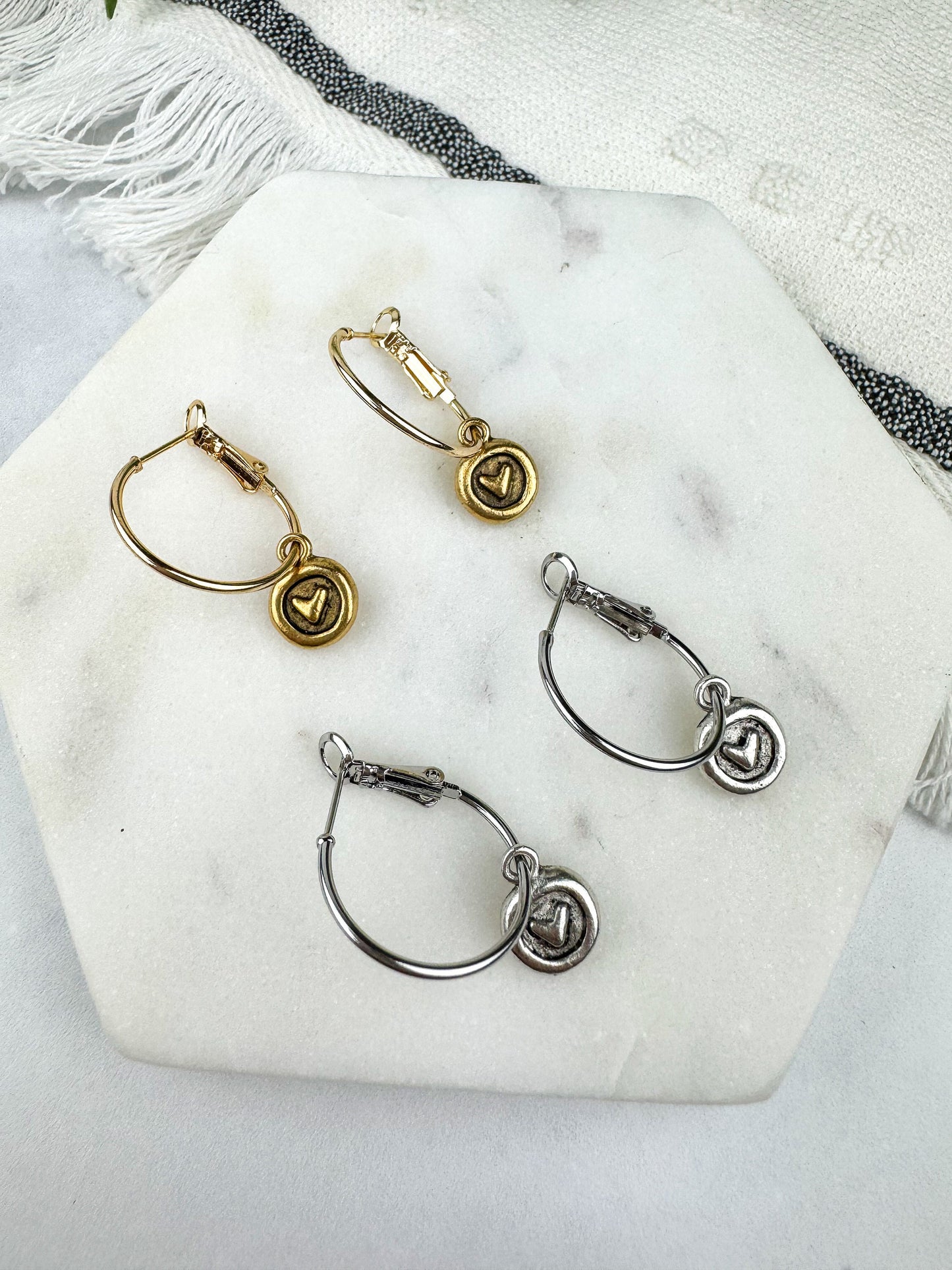 Small Heart Hoop Earring | Valentine Lightweight Earring | Galentines Heart | Nickel Free Polymer Clay | Light Shine Jewelry