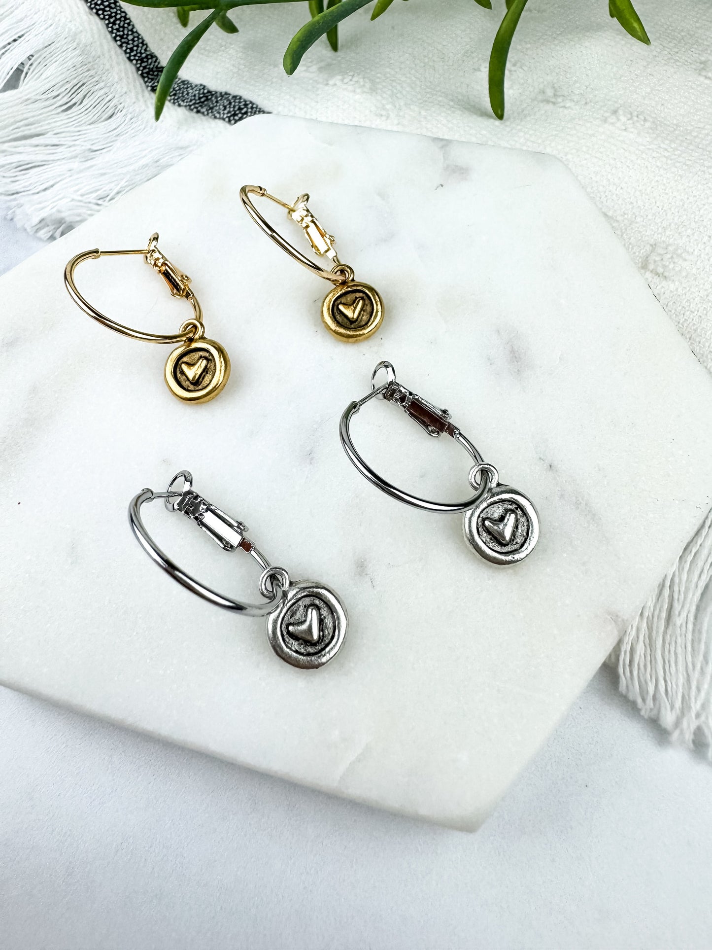 Small Heart Hoop Earring | Valentine Lightweight Earring | Galentines Heart | Nickel Free Polymer Clay | Light Shine Jewelry