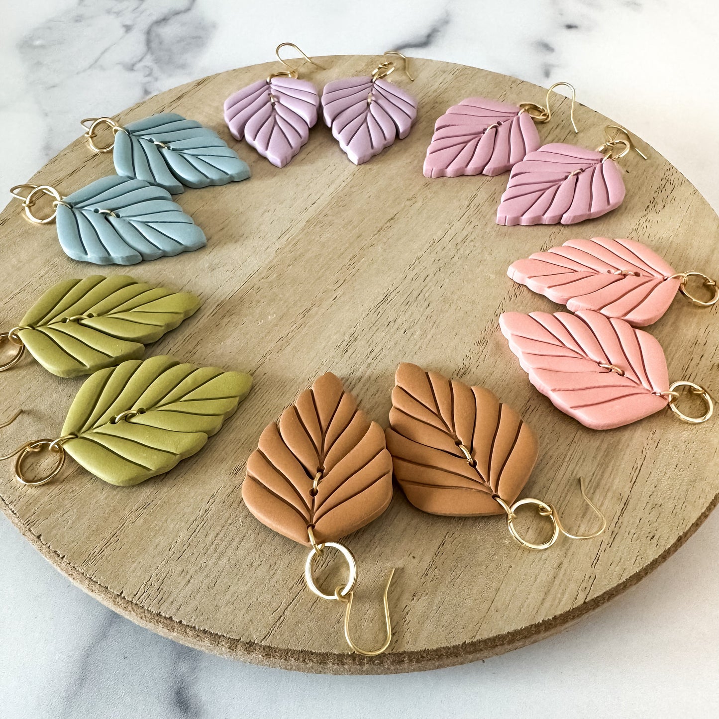 Spring/ Summer Eva Dangle | Lightweight Clay Statement Earring | Multicolor Feather Drop | Nickel Free Polymer Clay | Light Shine Jewelry