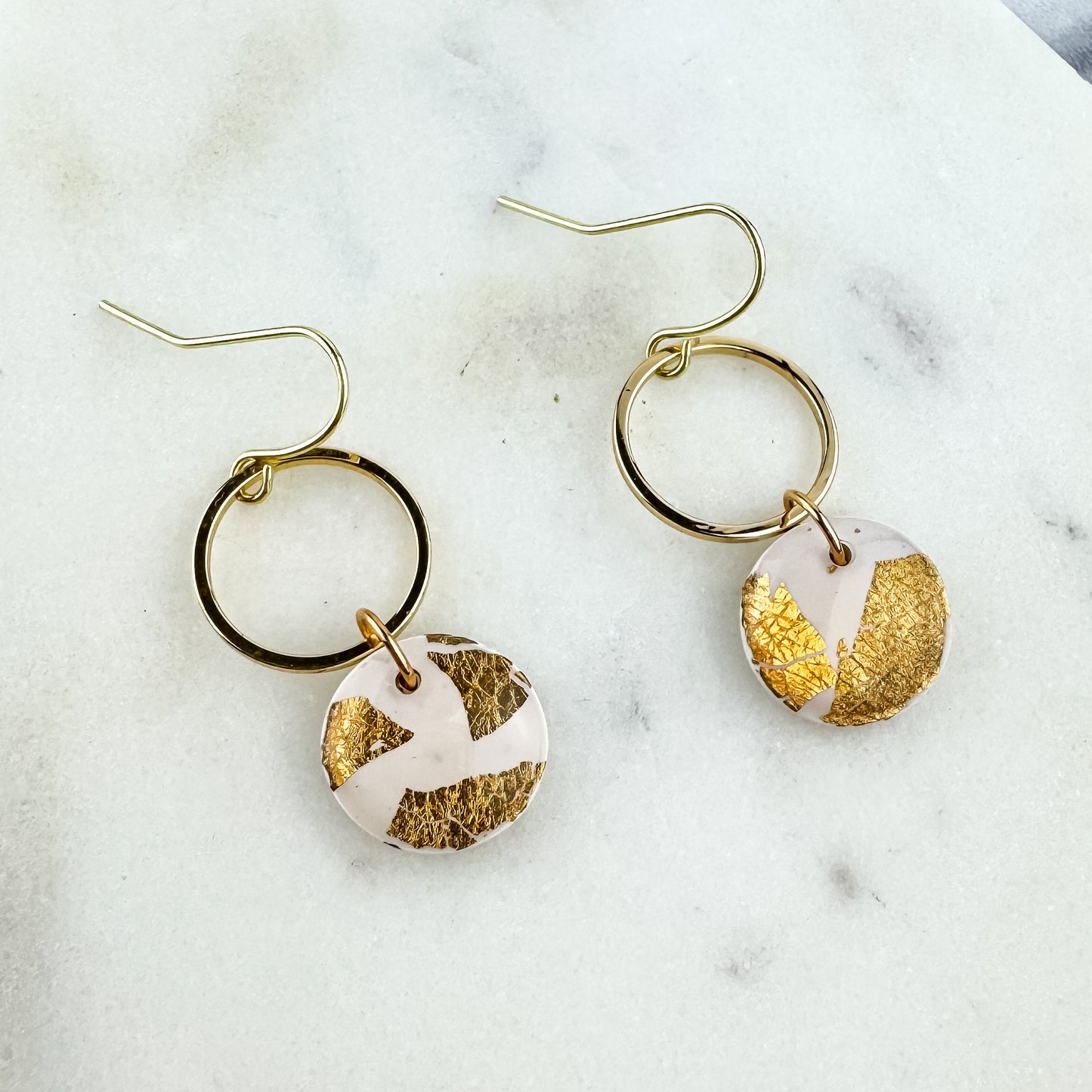 White and Gold Clay Earring, Cute Polymer Clay Earring, Lightweight, Nickel-Free Earring - Light Shine Jewelry, Matthew 5:16