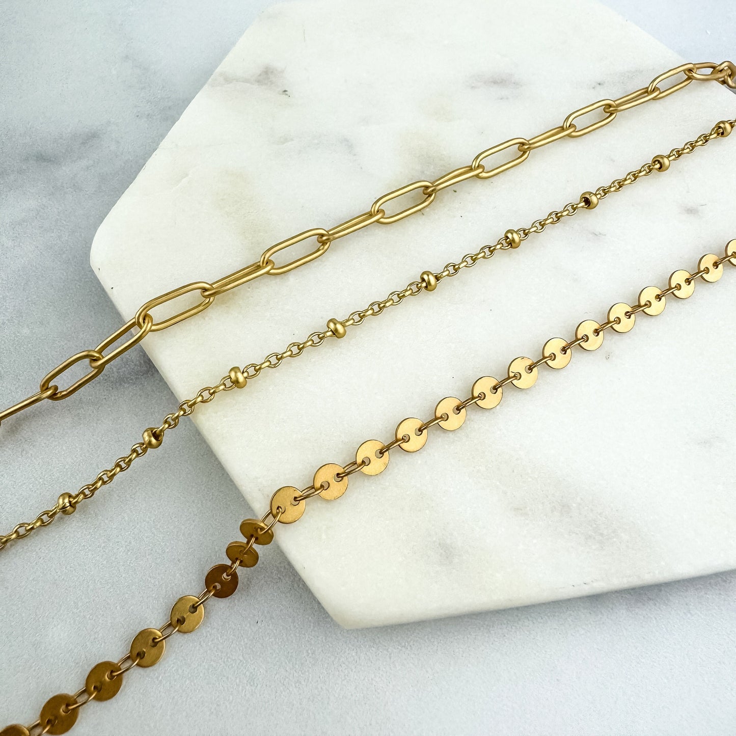 Gold Layering Necklace | Paperclip Chain | Cute Dainty Chain Necklaces | Nickel-Free Gold-Plated Brass Chain | Trendy Necklace | Light Shine