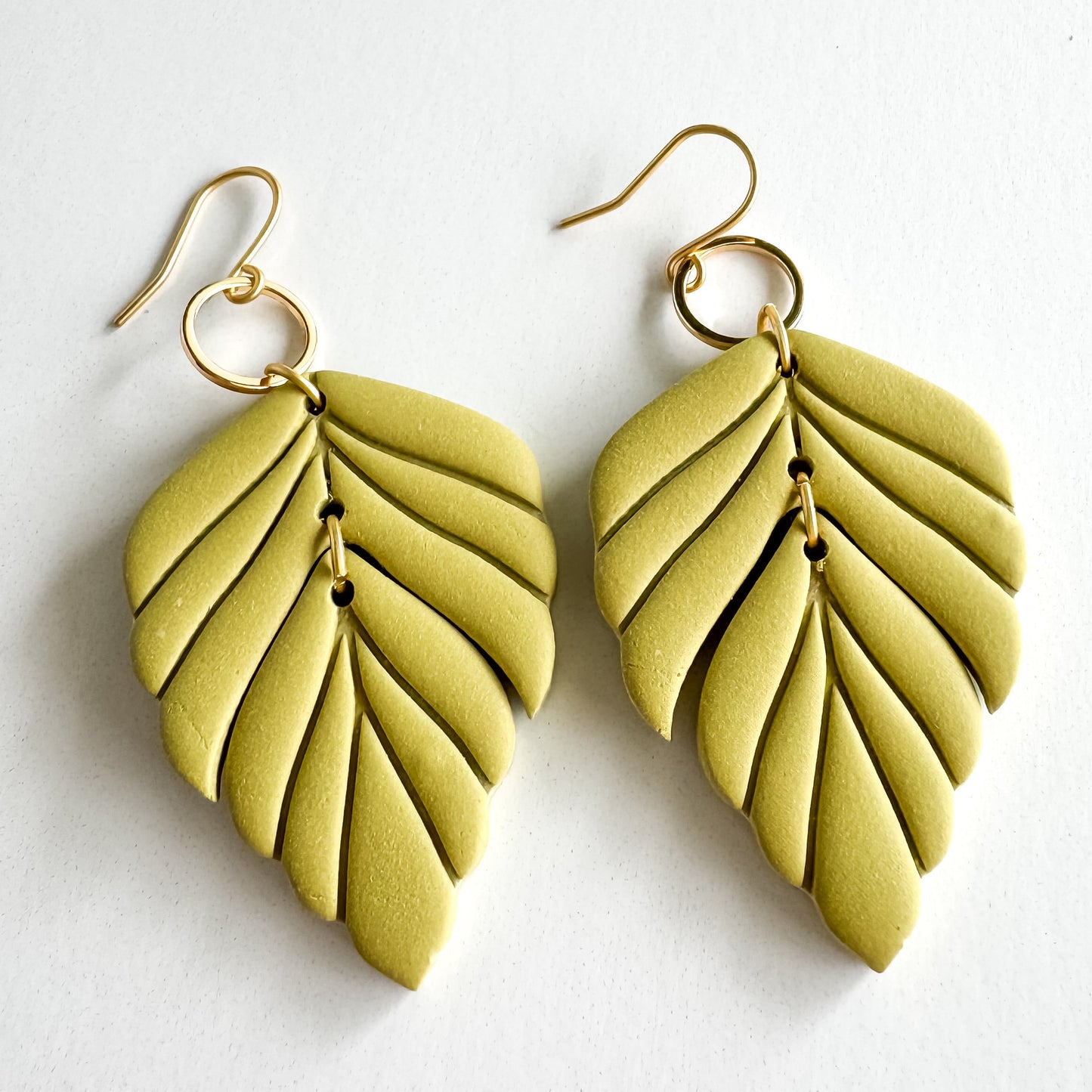 Spring/ Summer Eva Dangle | Lightweight Clay Statement Earring | Multicolor Feather Drop | Nickel Free Polymer Clay | Light Shine Jewelry