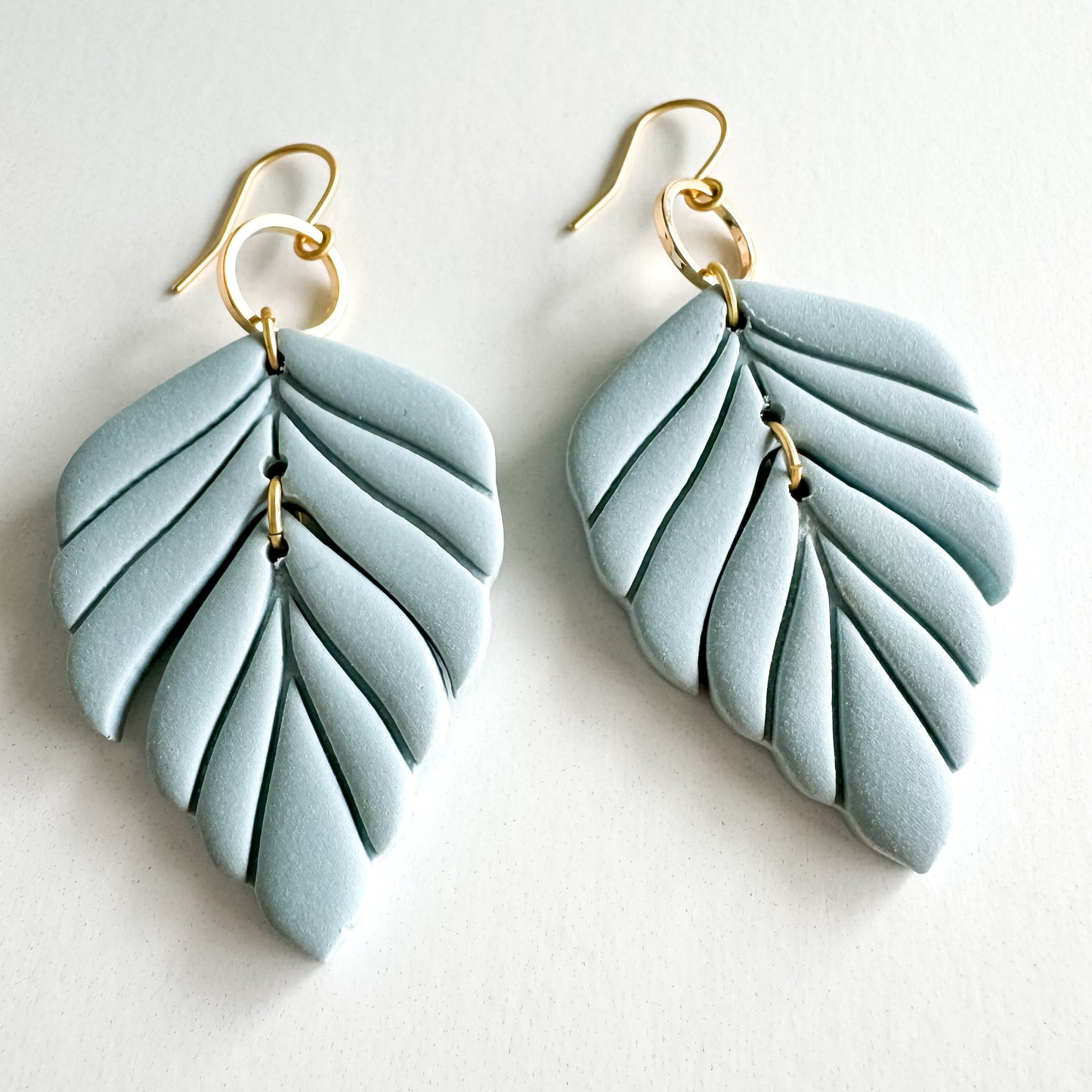 Spring/ Summer Eva Dangle | Lightweight Clay Statement Earring | Multicolor Feather Drop | Nickel Free Polymer Clay | Light Shine Jewelry