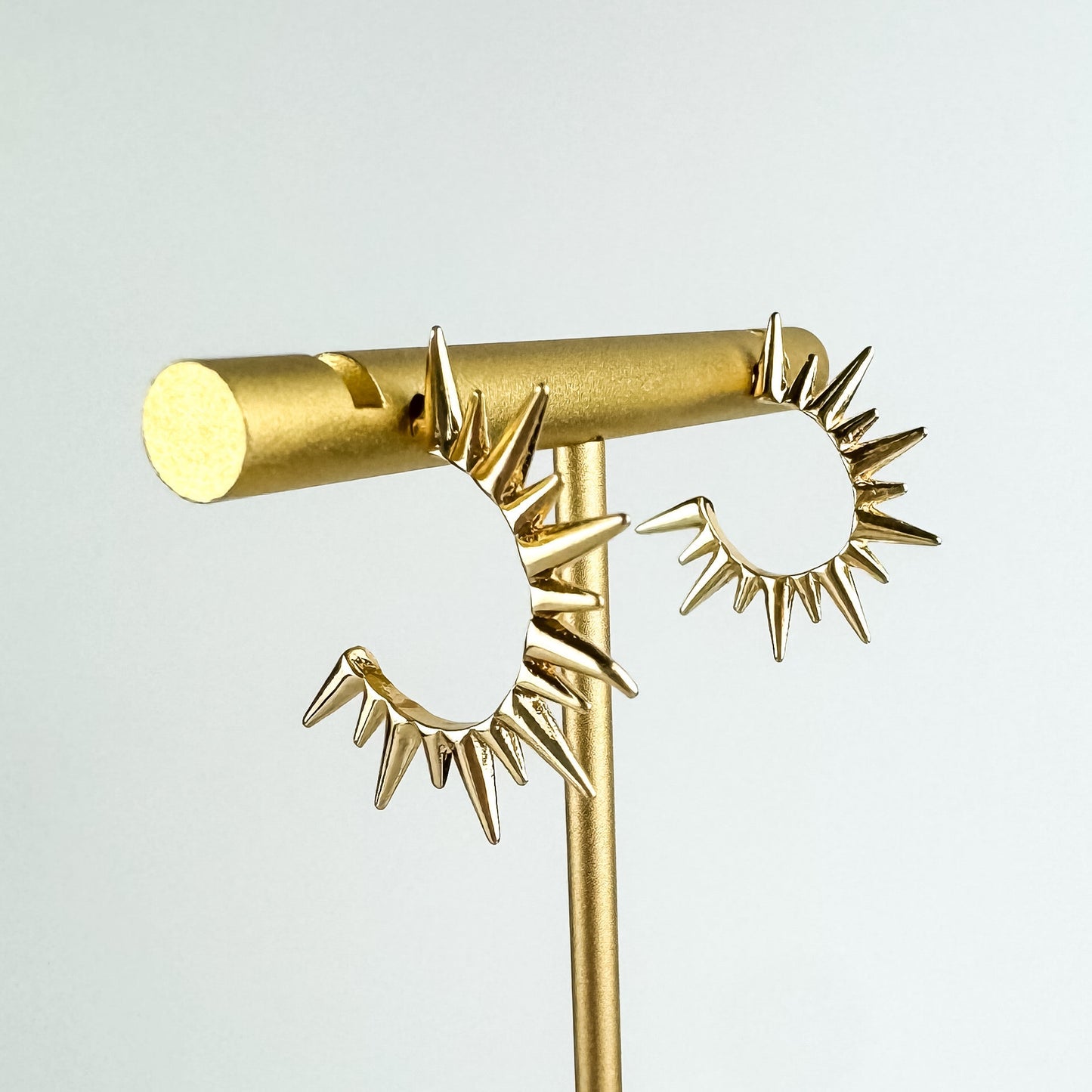 Fun Gold Starburst Stud Earring, Nickel-Free Gold Plated Brass | Lightweight Gold Sun Post Earring