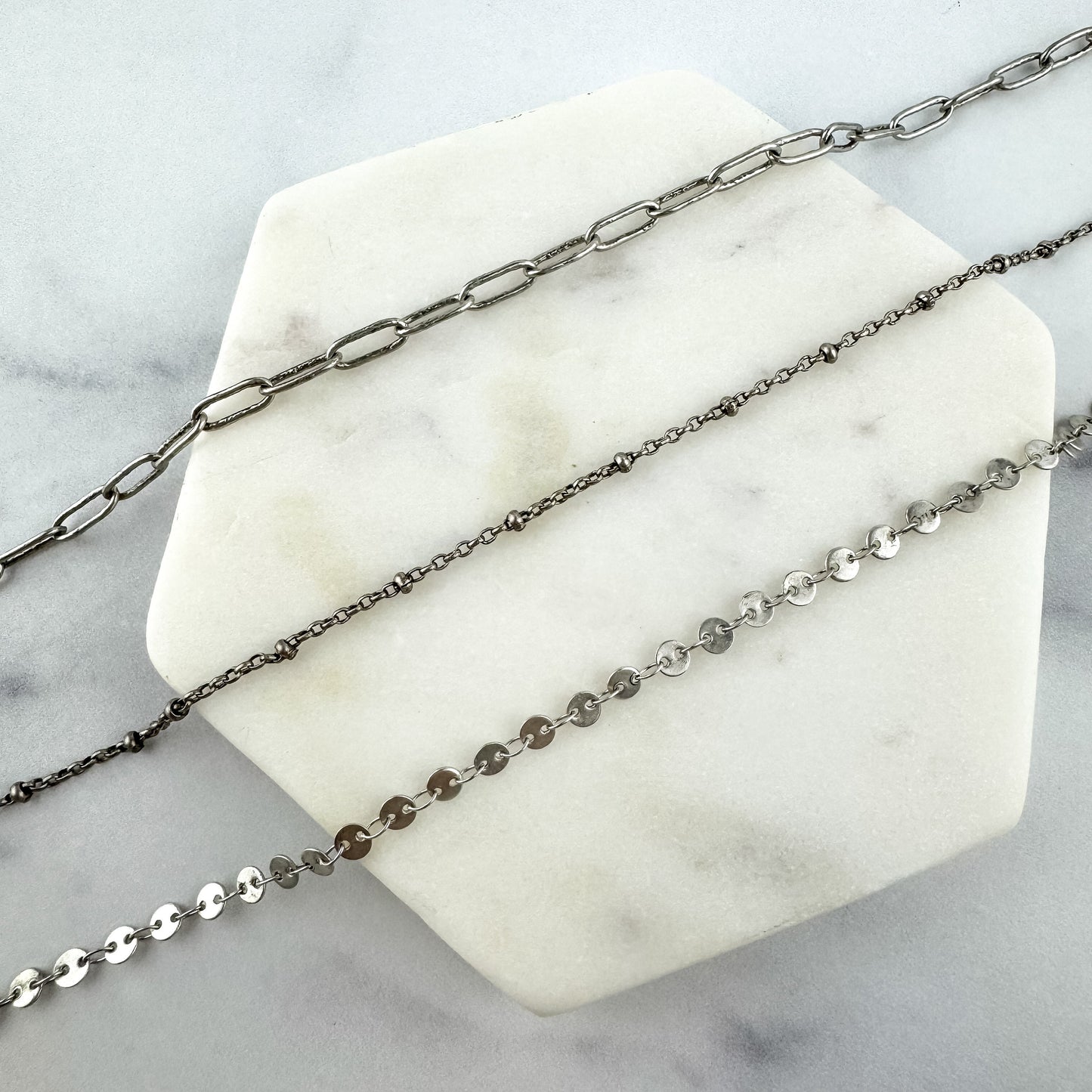 Silver Layering Necklace | Paperclip Chain | Dainty Chain | Nickel-Free Silver-Plated Brass Chain | Trendy Necklace | Antique Silver