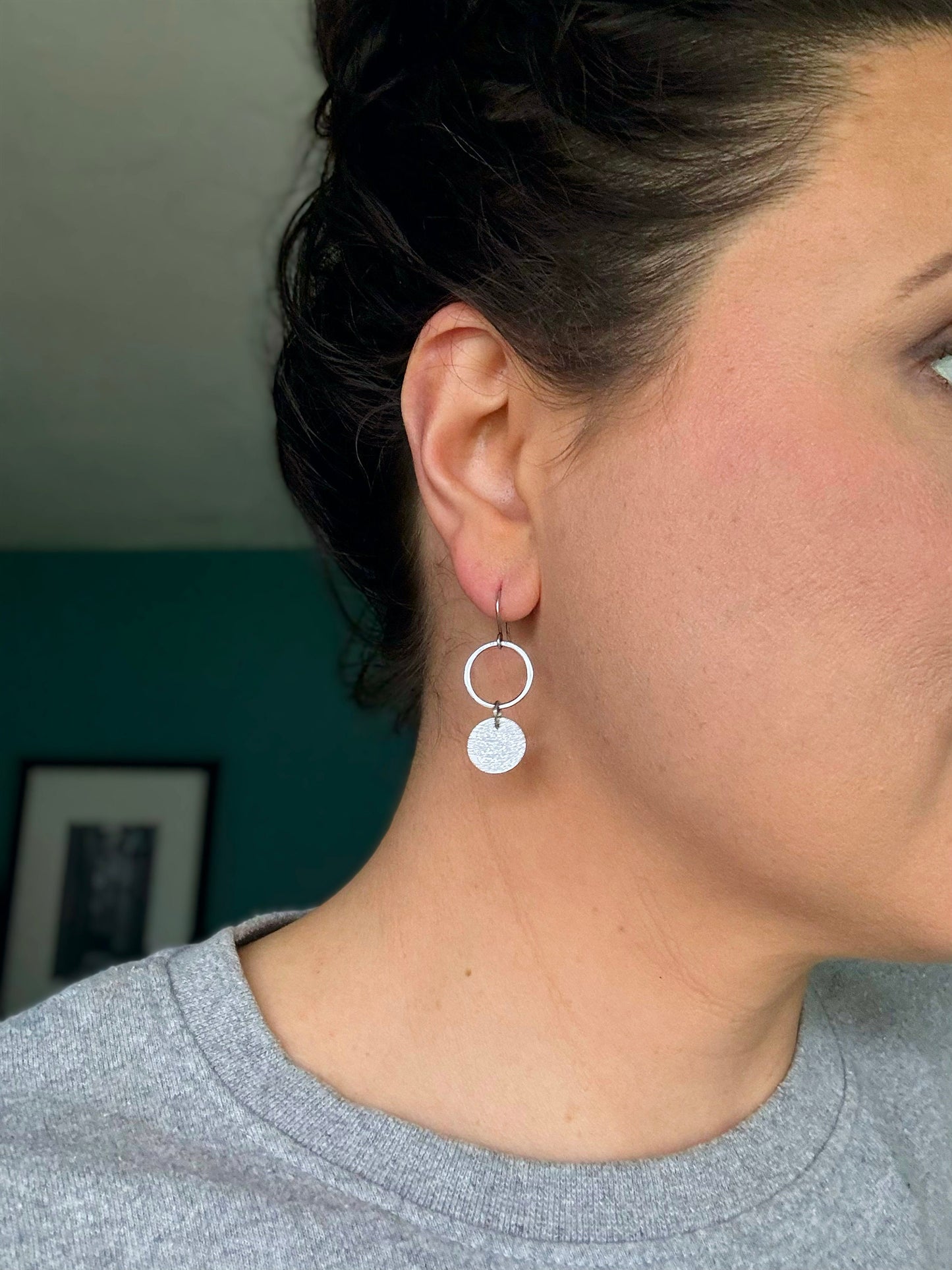 Classic Everyday Earring, Nickel-Free Gold Plated Brass | Lightweight Gold Drop Earring | Textured Gold Earring
