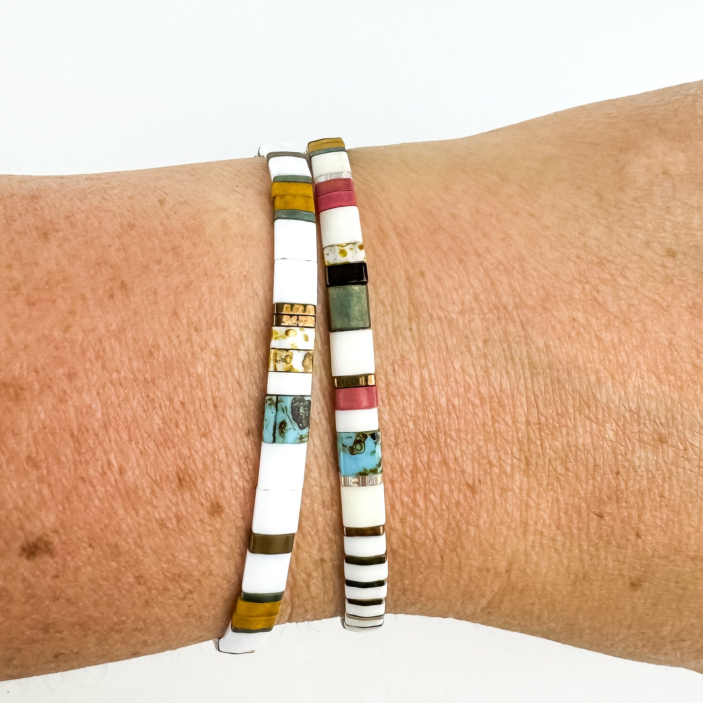 GARDEN | Tila Bead Stretch Bracelet | Colorful Bead Bracelet for women | Bracelet Stack | Light Shine Jewelry | Layering Bracelet