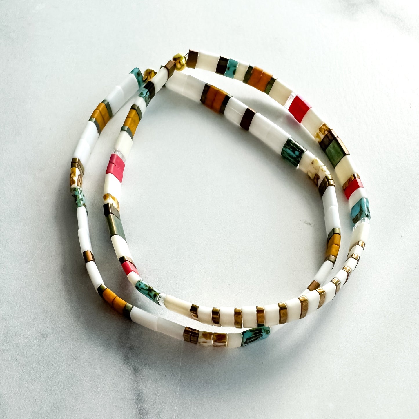 GARDEN | Tila Bead Stretch Bracelet | Colorful Bead Bracelet for women | Bracelet Stack | Light Shine Jewelry | Layering Bracelet