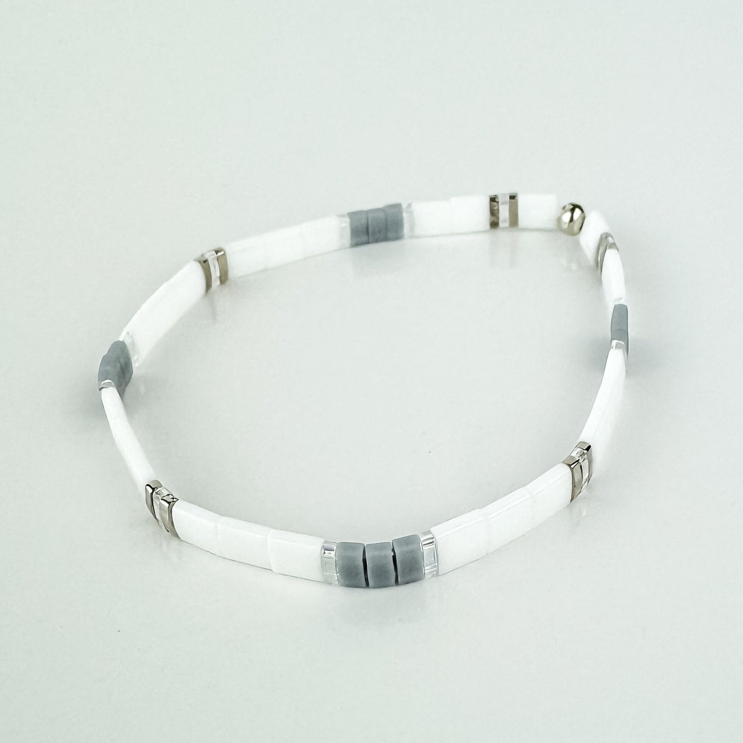 SLATE | Tila Bead Stretch Bracelet | Colorful Bead Bracelet for women | Bracelet Stack | Light Shine Jewelry | Layering Bracelet