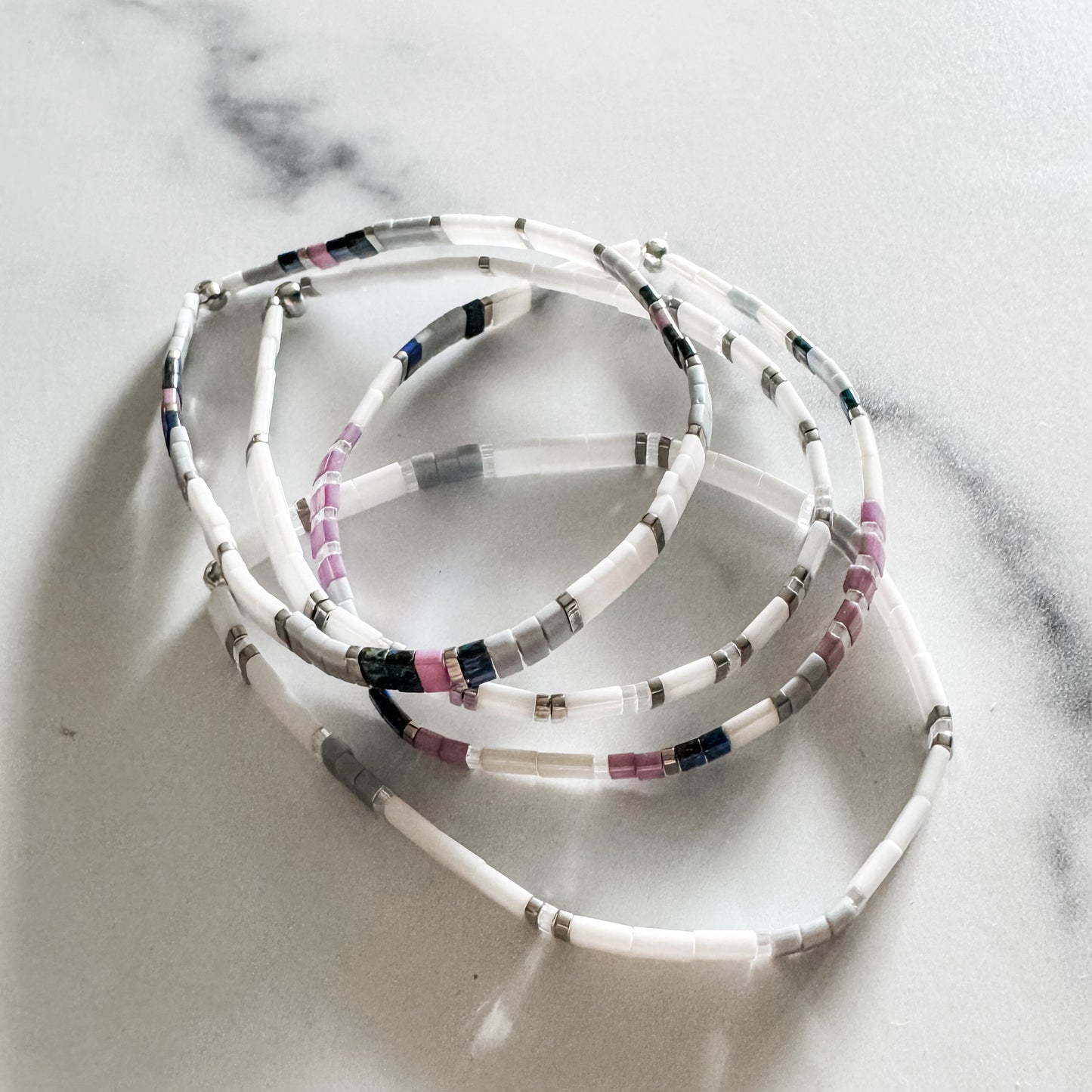 STACK of 3 DISCOUNT | Vine Combos | Tila Bead Stretch Bracelet | Colorful Bead Bracelet | Bracelet Stack | Layering Bracelet | Tile Bead