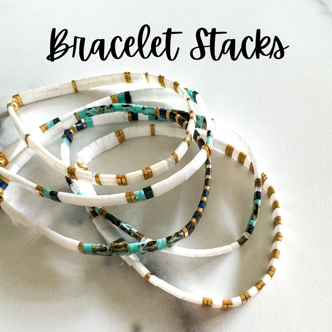 STACK of 3 DISCOUNT | Walk on Water Combos | Tila Bead Stretch Bracelet | Colorful Bead Bracelet | Bracelet Stack | Layering Bracelet