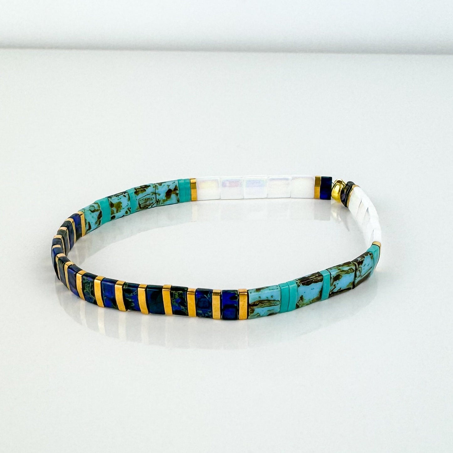 WALK ON WATER | Tila Bead Stretch Bracelet | Colorful Bead Bracelet for women | Bracelet Stack | Light Shine Jewelry | Layering Bracelet
