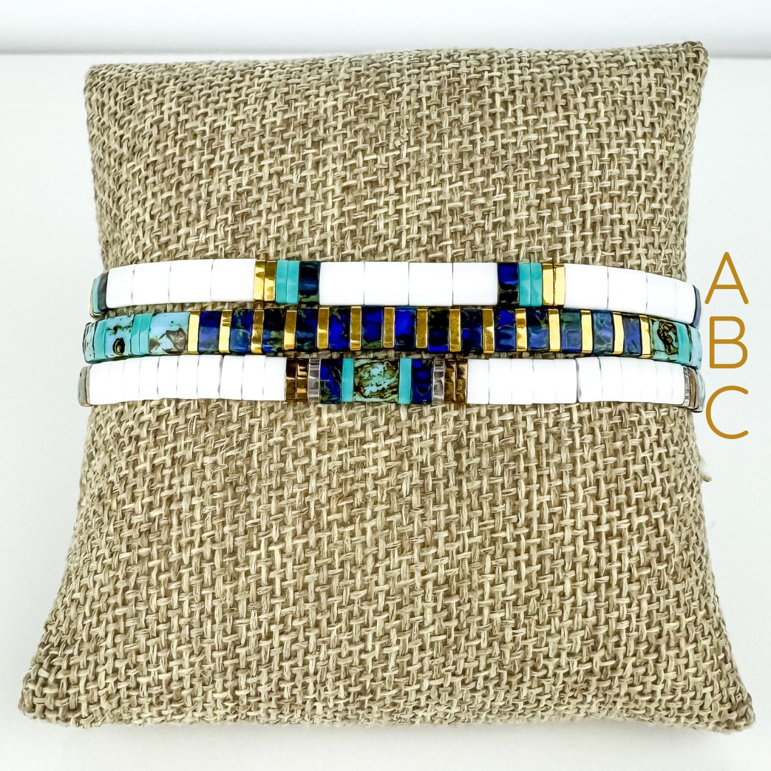 WALK ON WATER | Tila Bead Stretch Bracelet | Colorful Bead Bracelet for women | Bracelet Stack | Light Shine Jewelry | Layering Bracelet