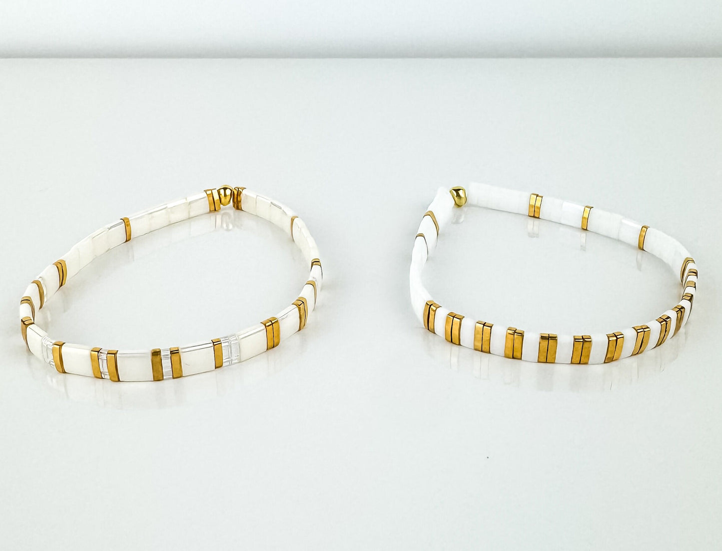 MORE THAN GOLD | Tila Bead Stretch Bracelet | Colorful Bead Bracelet for women | Bracelet Stack | Light Shine Jewelry | Layering Bracelet