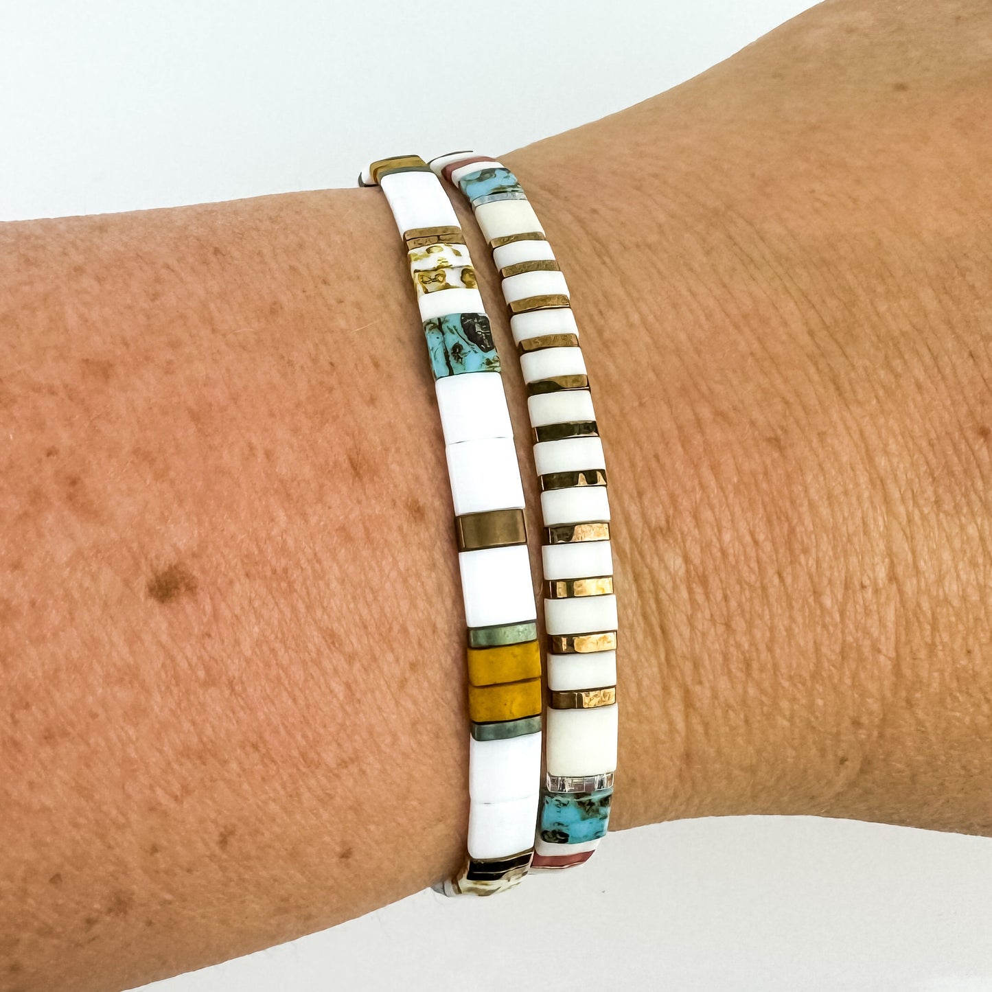 GARDEN | Tila Bead Stretch Bracelet | Colorful Bead Bracelet for women | Bracelet Stack | Light Shine Jewelry | Layering Bracelet