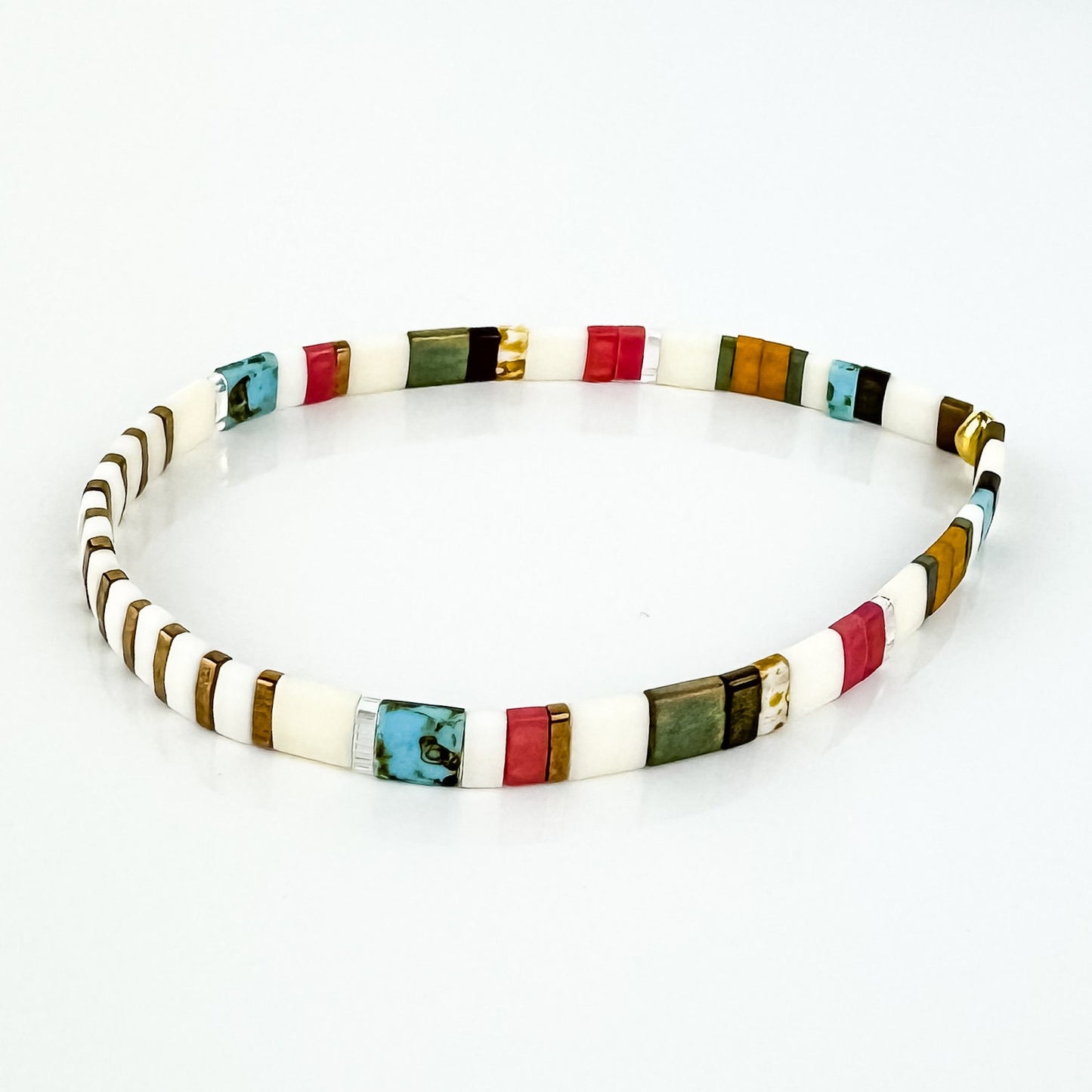 GARDEN | Tila Bead Stretch Bracelet | Colorful Bead Bracelet for women | Bracelet Stack | Light Shine Jewelry | Layering Bracelet