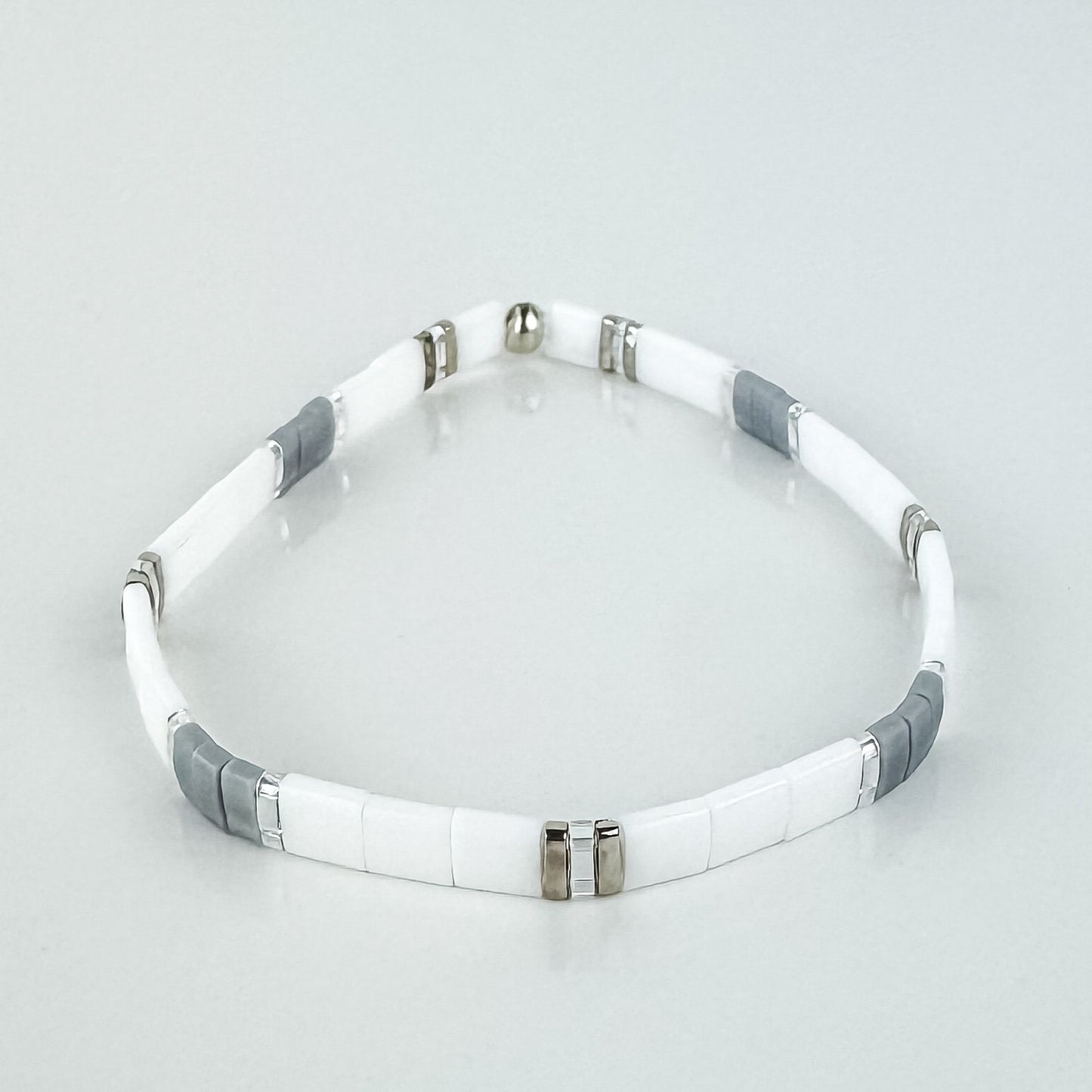 SLATE | Tila Bead Stretch Bracelet | Colorful Bead Bracelet for women | Bracelet Stack | Light Shine Jewelry | Layering Bracelet