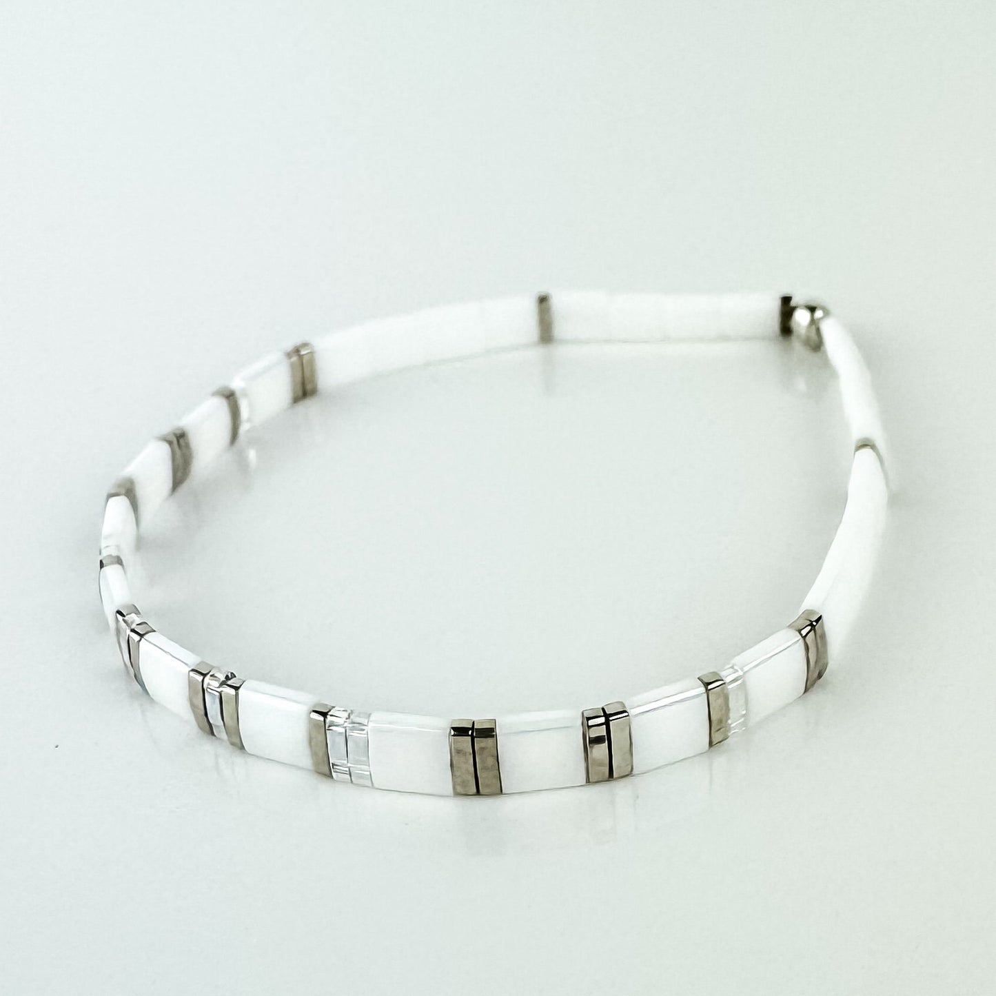 SLATE | Tila Bead Stretch Bracelet | Colorful Bead Bracelet for women | Bracelet Stack | Light Shine Jewelry | Layering Bracelet