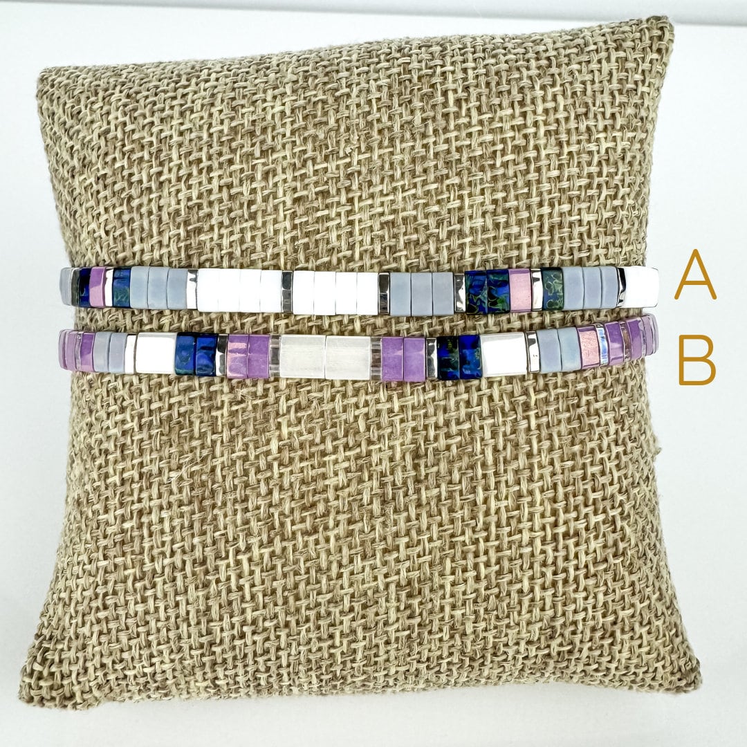 VINE | Tila Bead Stretch Bracelet | Colorful Bead Bracelet for women | Bracelet Stack | Light Shine Jewelry | Layering Bracelet