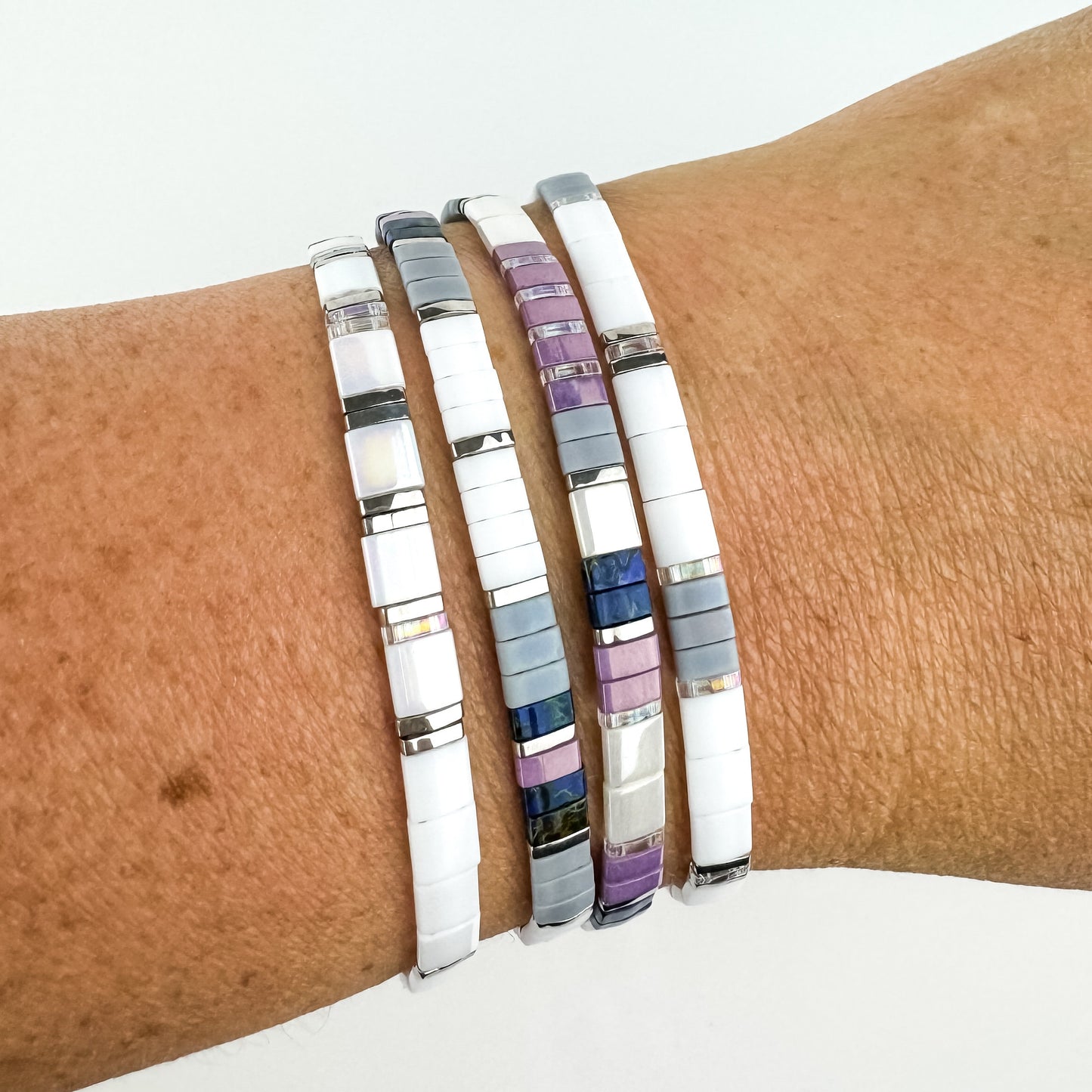 VINE | Tila Bead Stretch Bracelet | Colorful Bead Bracelet for women | Bracelet Stack | Light Shine Jewelry | Layering Bracelet