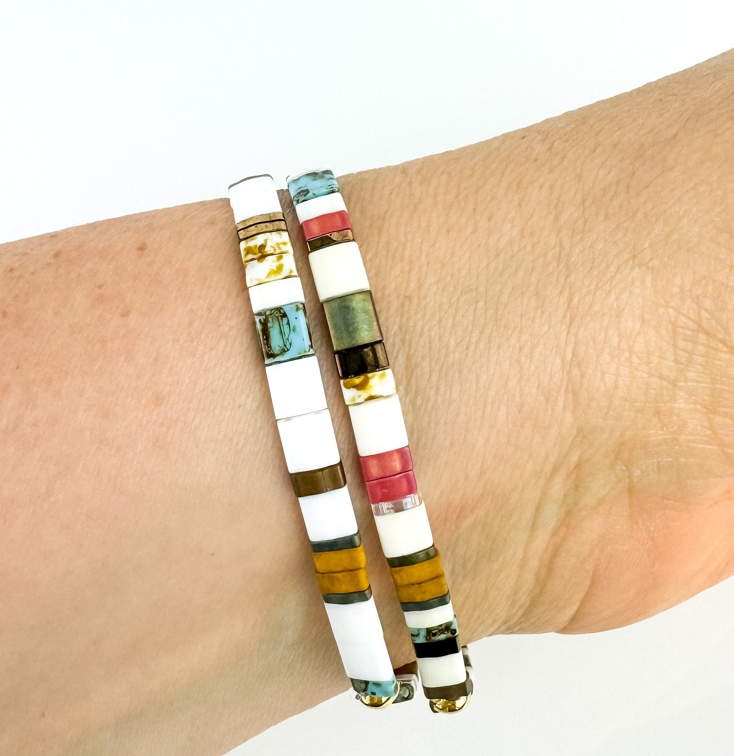 GARDEN | Tila Bead Stretch Bracelet | Colorful Bead Bracelet for women | Bracelet Stack | Light Shine Jewelry | Layering Bracelet