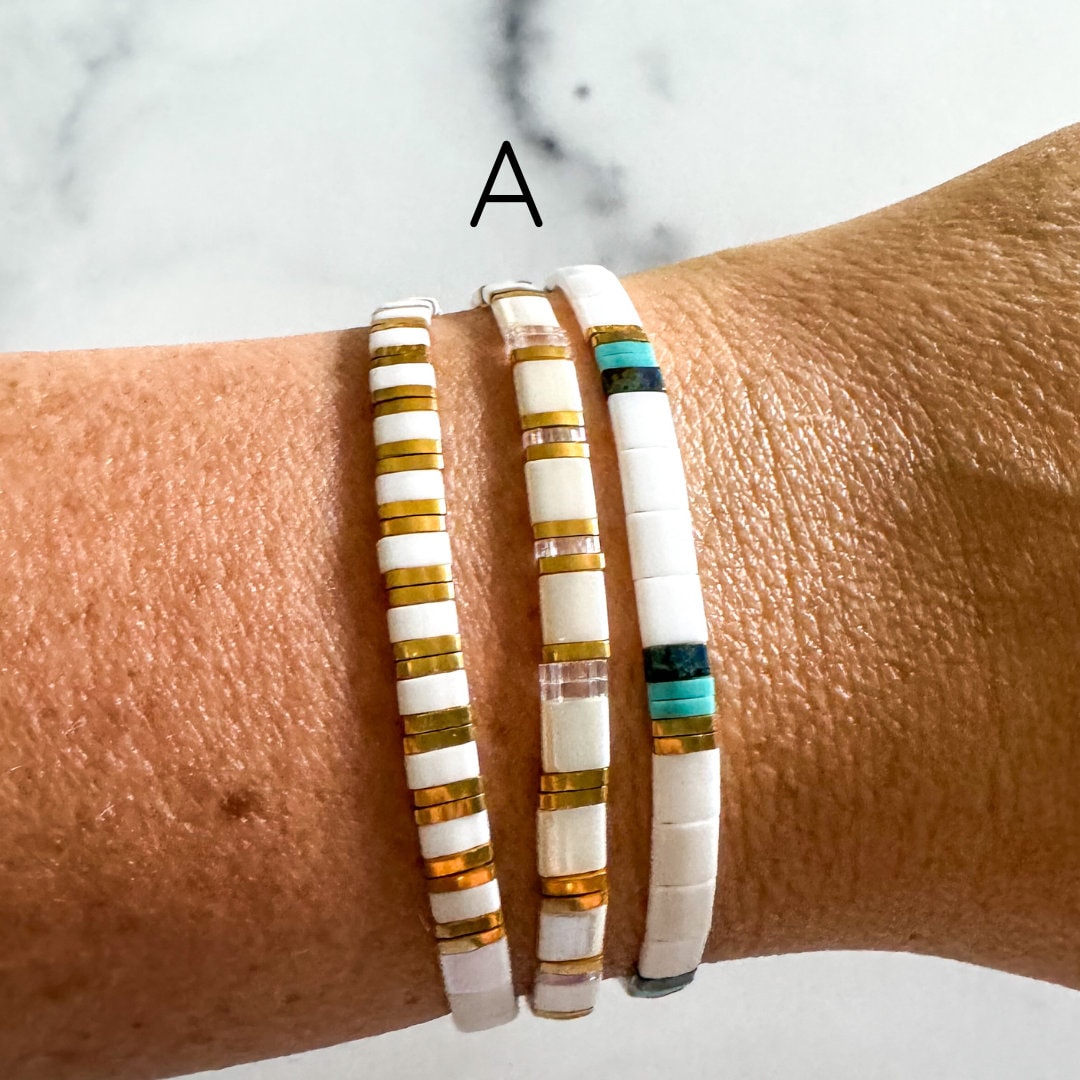 STACK of 3 DISCOUNT | Walk on Water Combos | Tila Bead Stretch Bracelet | Colorful Bead Bracelet | Bracelet Stack | Layering Bracelet