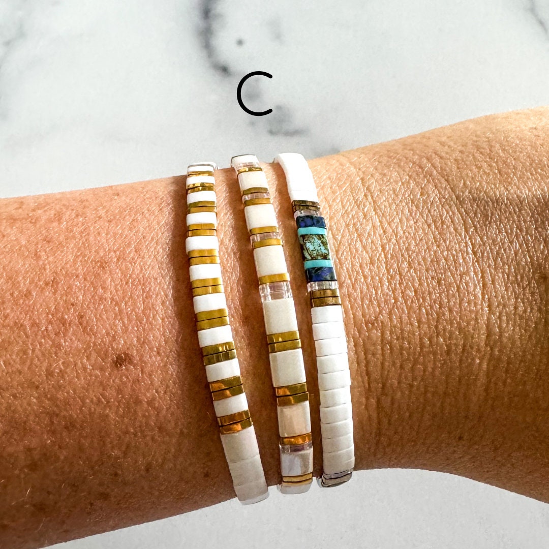 STACK of 3 DISCOUNT | Walk on Water Combos | Tila Bead Stretch Bracelet | Colorful Bead Bracelet | Bracelet Stack | Layering Bracelet