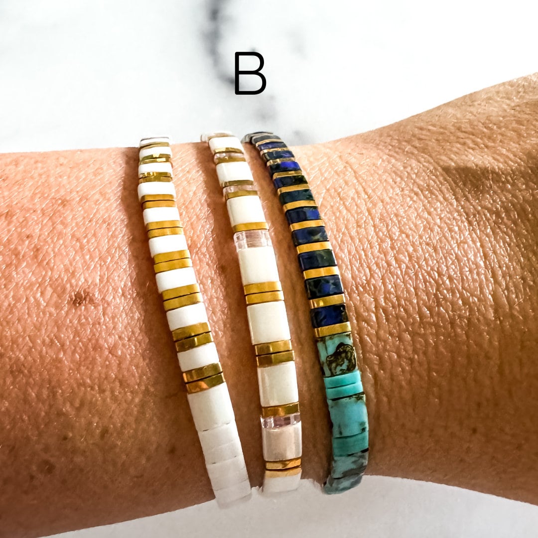 STACK of 3 DISCOUNT | Walk on Water Combos | Tila Bead Stretch Bracelet | Colorful Bead Bracelet | Bracelet Stack | Layering Bracelet