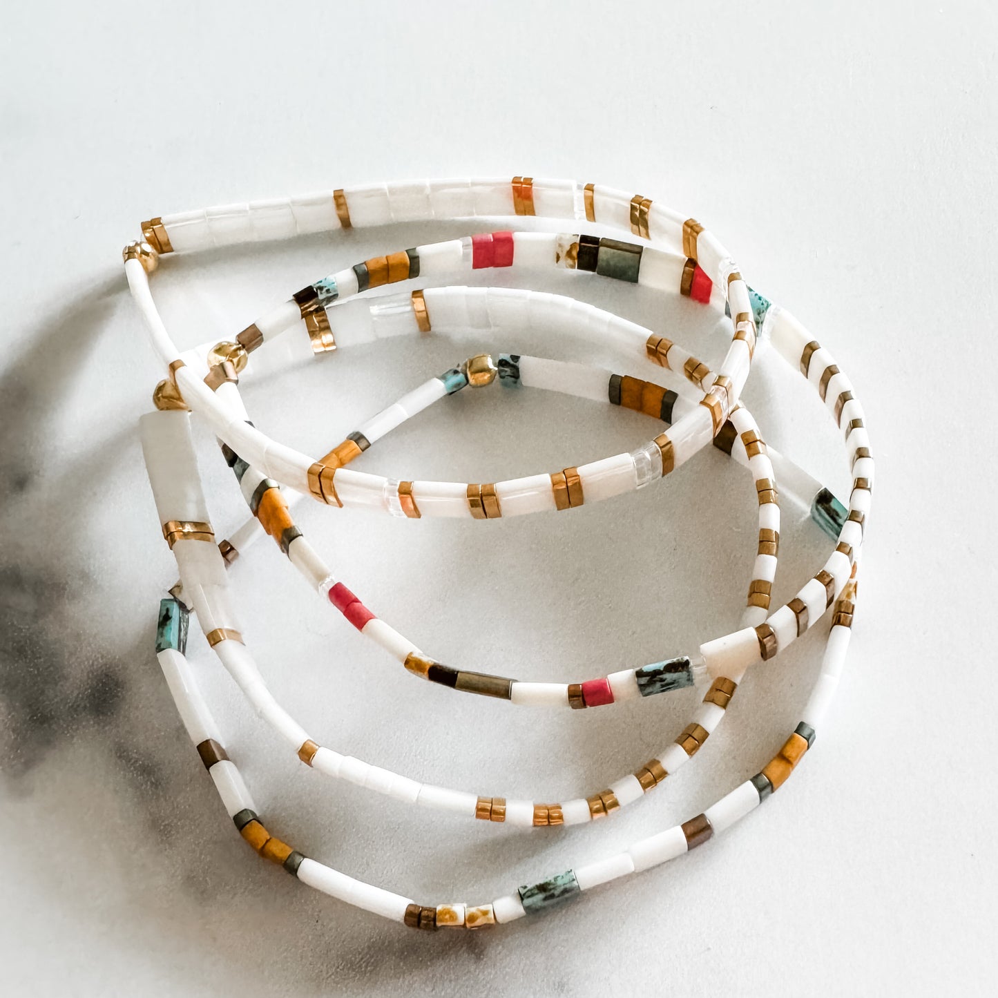 STACK of 3 DISCOUNT | Garden Combos | Tila Bead Stretch Bracelet | Colorful Bead Bracelet | Bracelet Stack | Layering Bracelet | Tile Bead