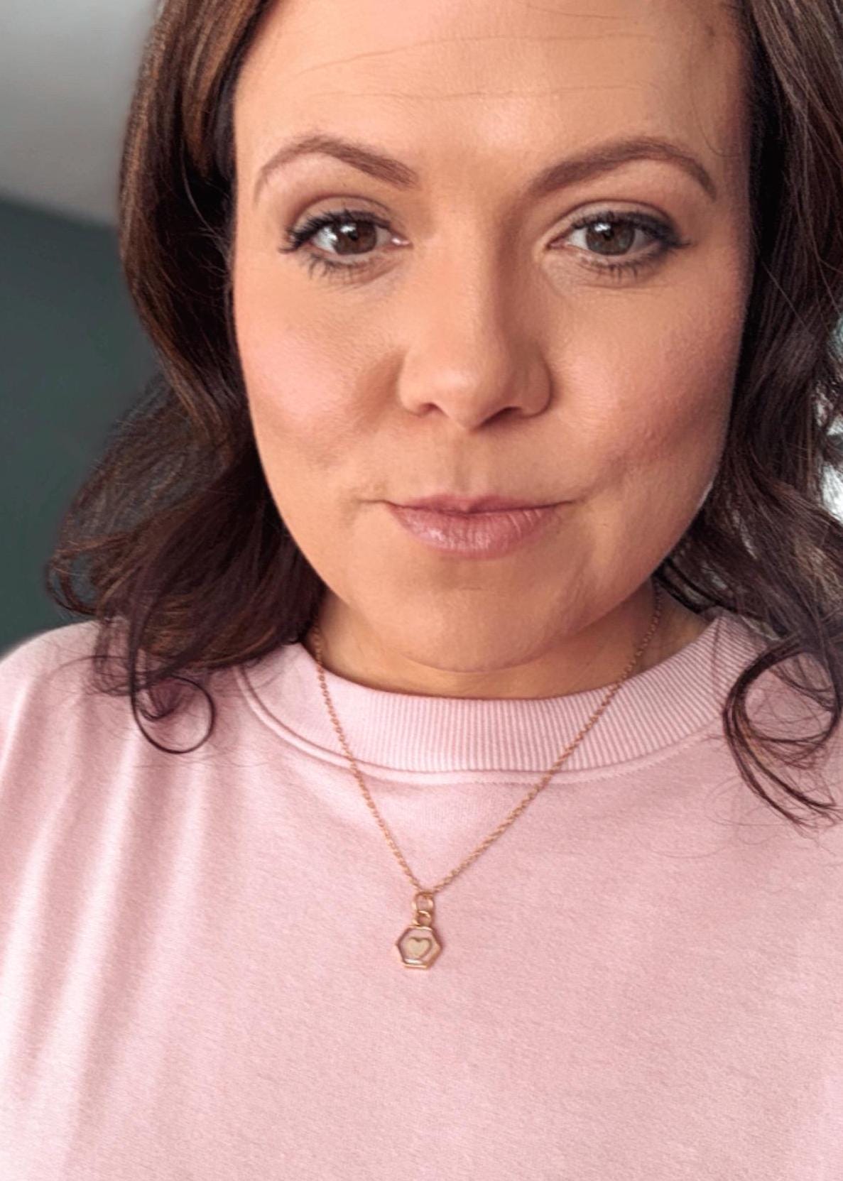 Tiny gold heart and resin pendant necklace | Valentines Day Charm Necklace | Dainty Heart Necklace | Cute Heart Necklace