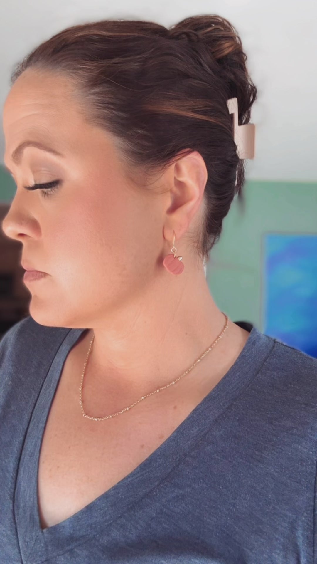 Orange Clay Pumpkin Earring