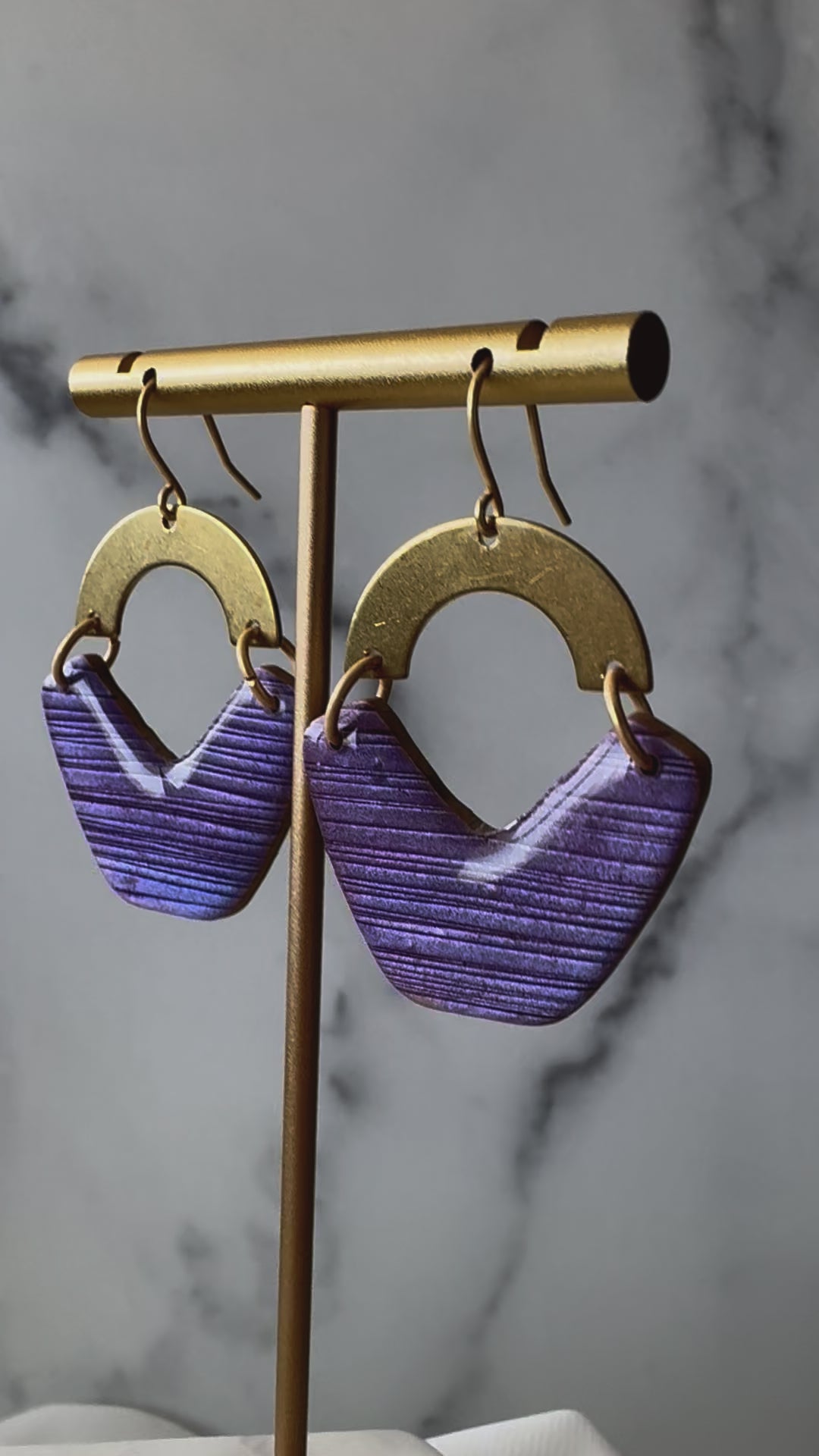 Vibrant Lilac Purple Clay Statement Earrings