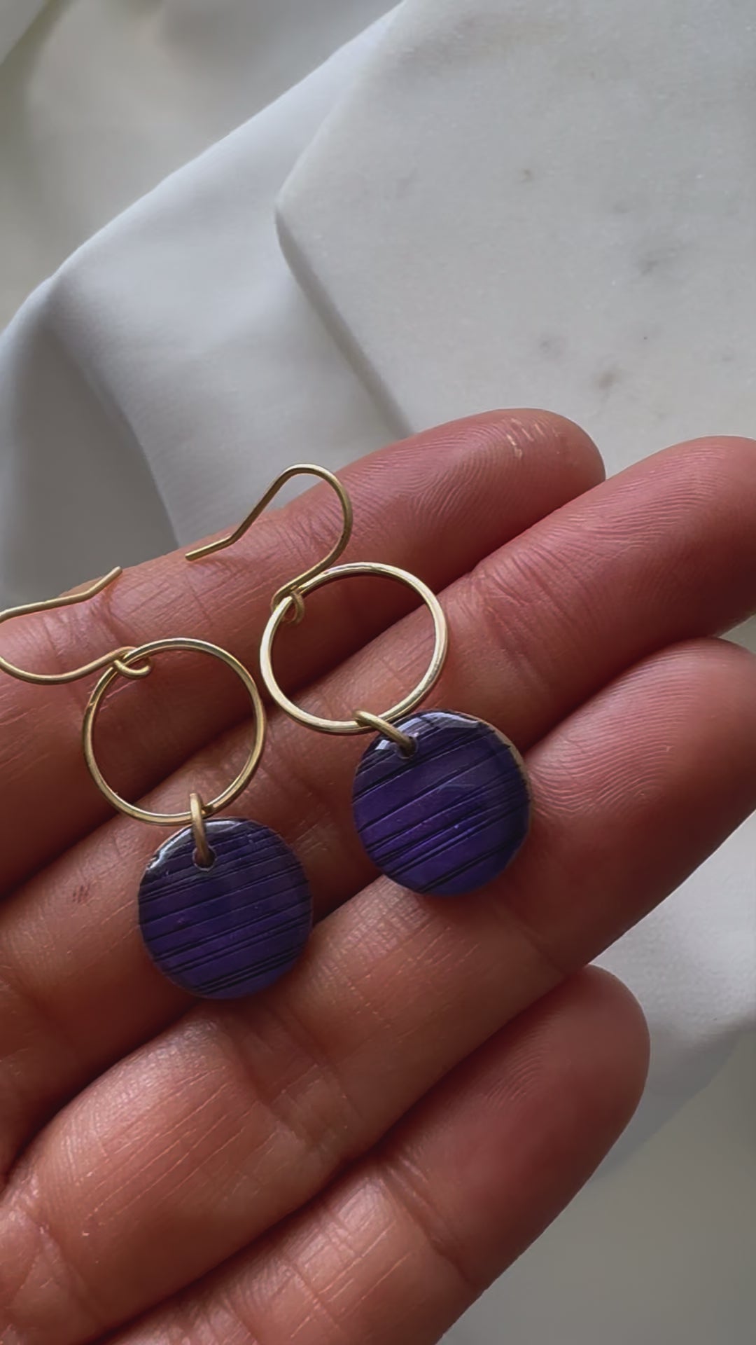 Vibrant Purple Clay Statement Earrings