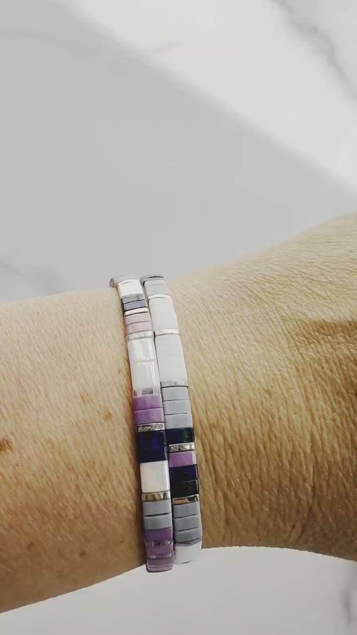 VINE | Tila Bead Stretch Bracelet | Colorful Bead Bracelet for women | Bracelet Stack | Light Shine Jewelry | Layering Bracelet