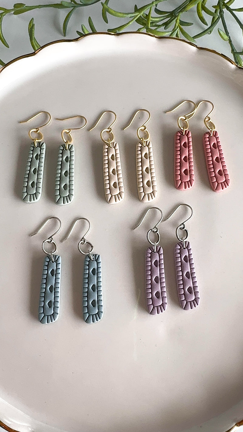 Ruby drop clay earring