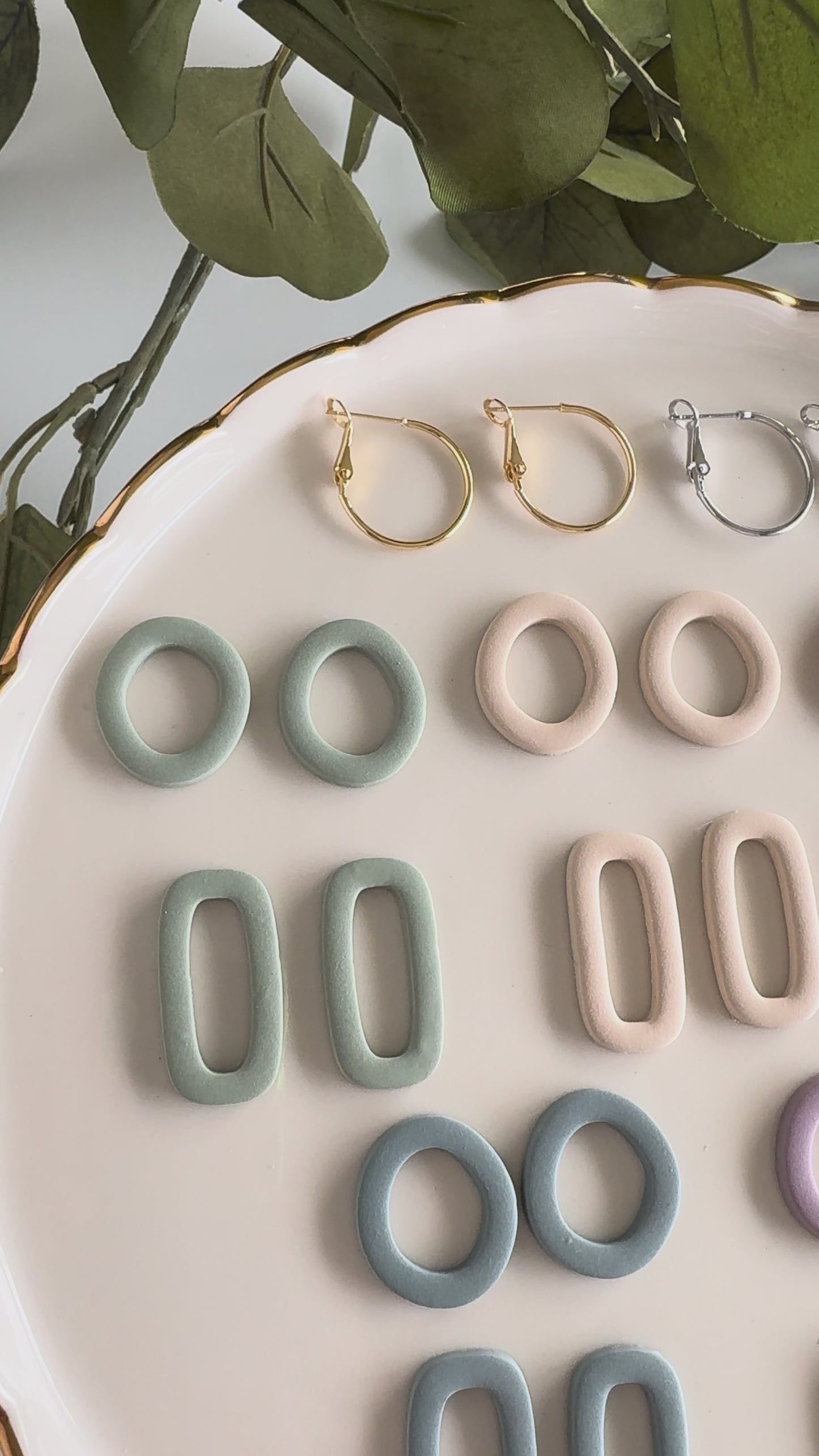 Charlotte and Sadie Clay Earrings - Interchangeable Hoop  Earring