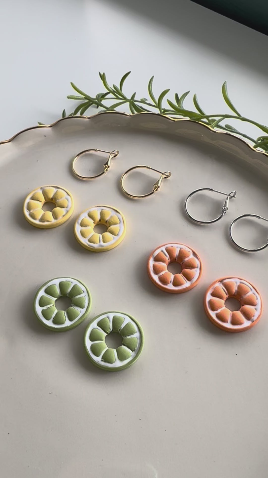 Citrus Ring Interchangeable Earring Charm | Lemon Lime Orange Slices