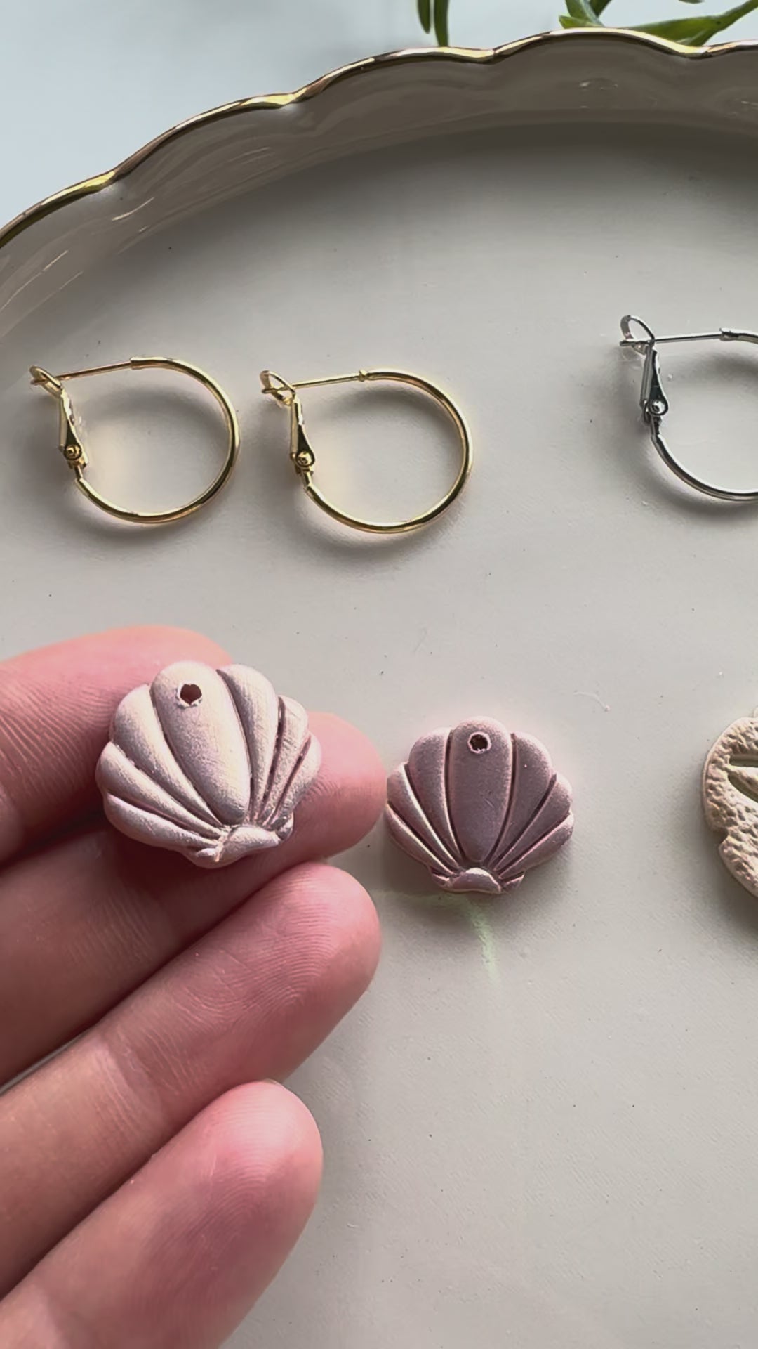Seashell or Sand Dollar Interchangeable Earring Charm