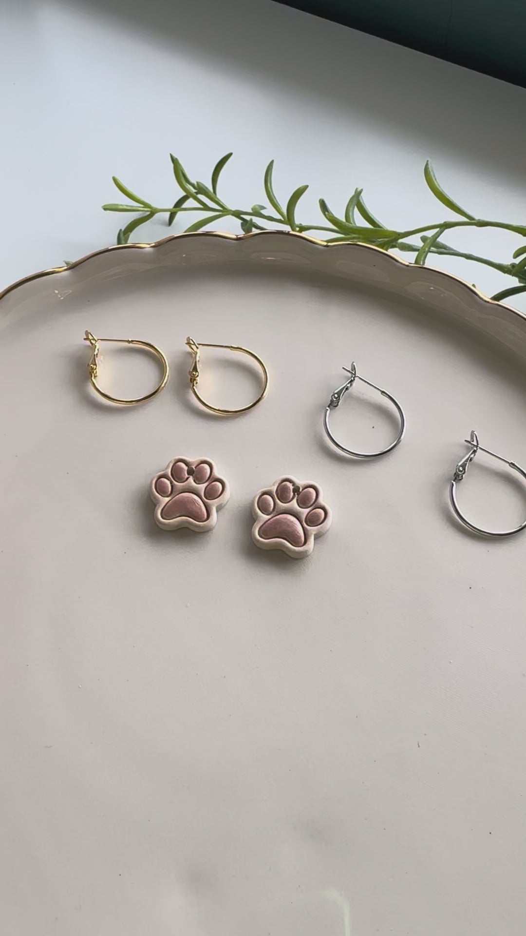 Clay Paw Print Interchangeable Earring Charm