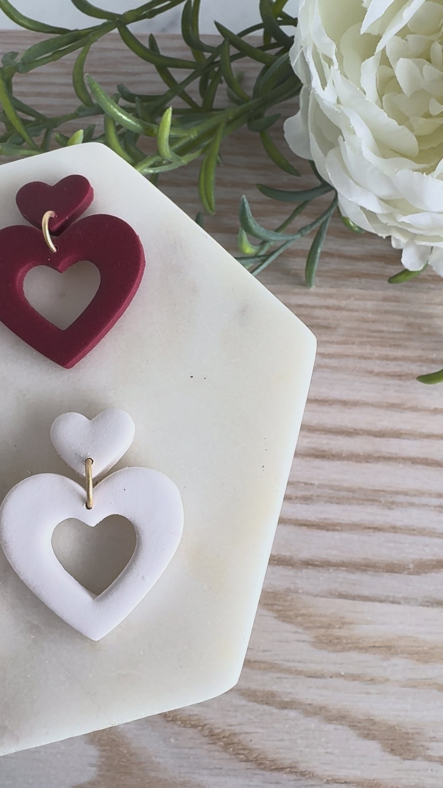 Clay Heart Statement Earring