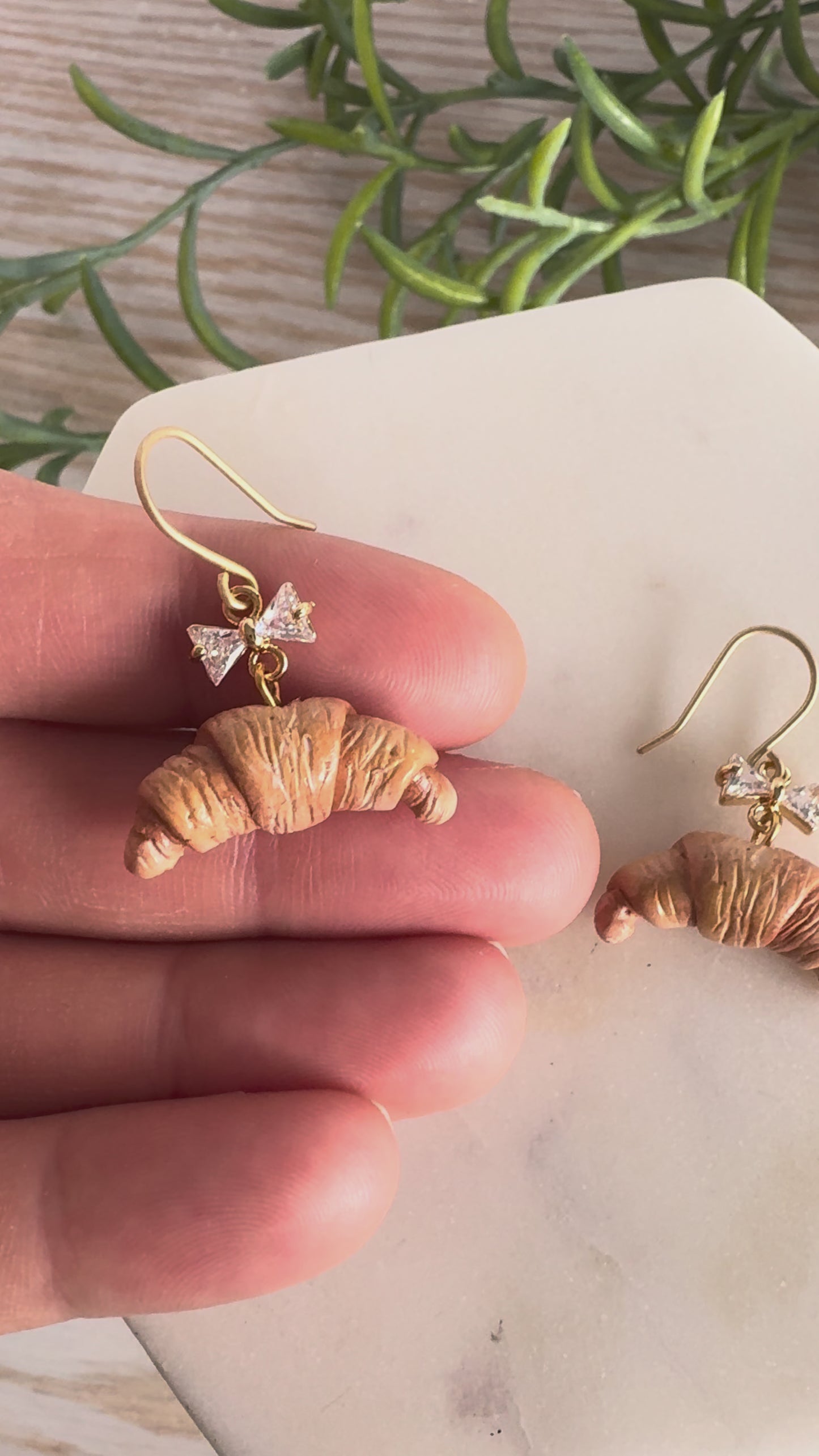 Clay Croissant Earring